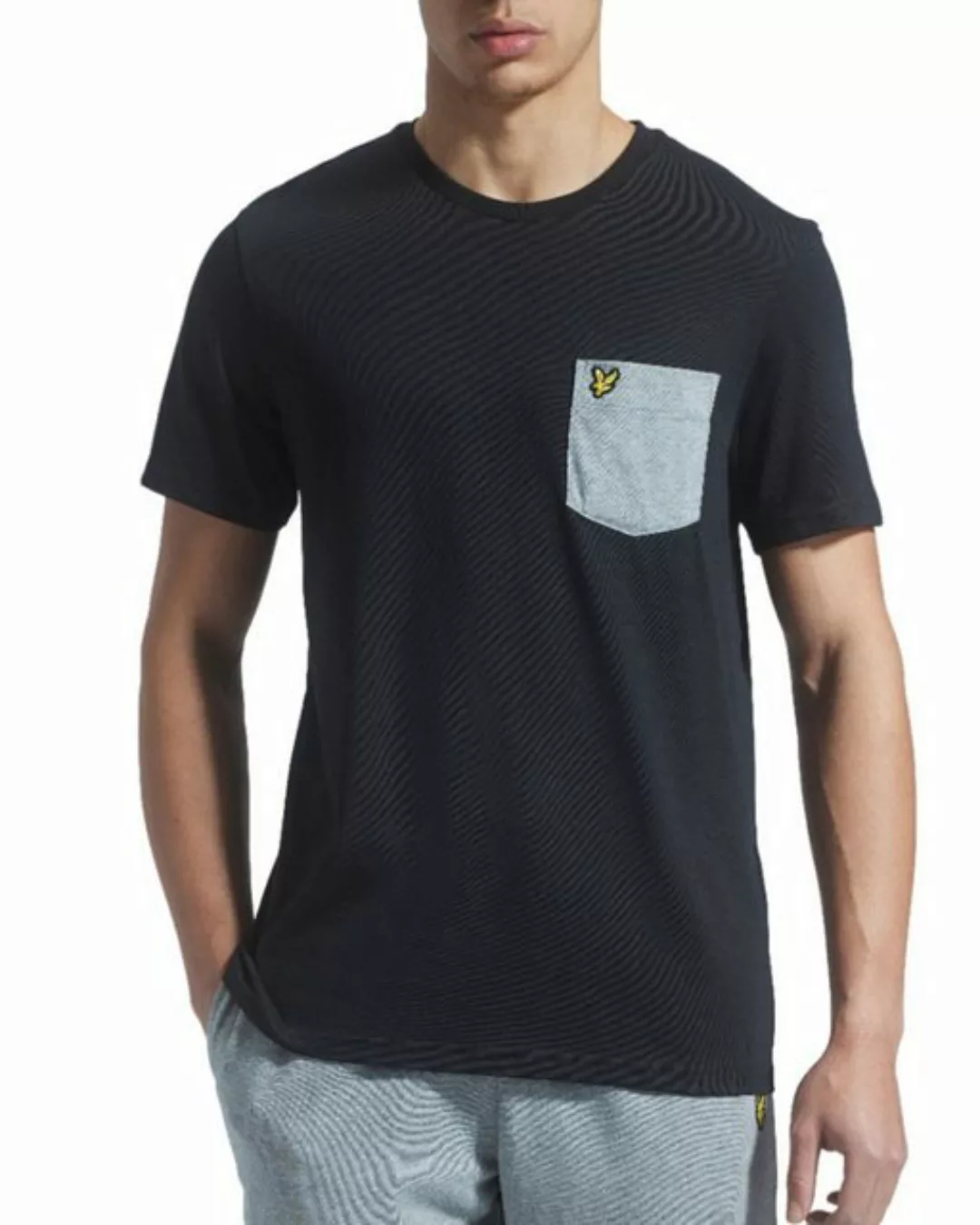 Lyle & Scott T-Shirt Basic Herren, 100% Baumwolle, Kontrast Brusttasche günstig online kaufen