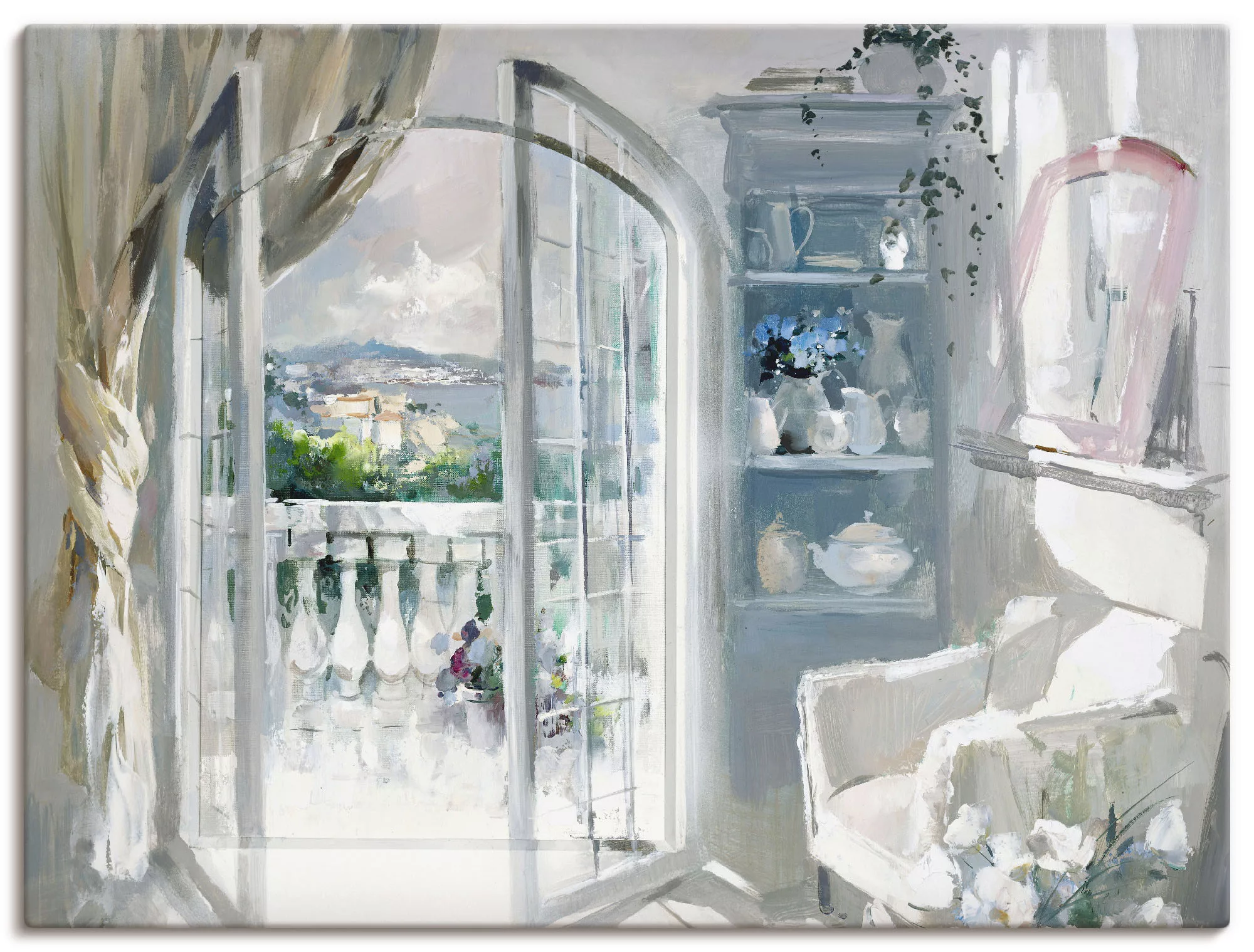 Artland Leinwandbild "Sonniger Raum", Fensterblick, (1 St.), auf Keilrahmen günstig online kaufen