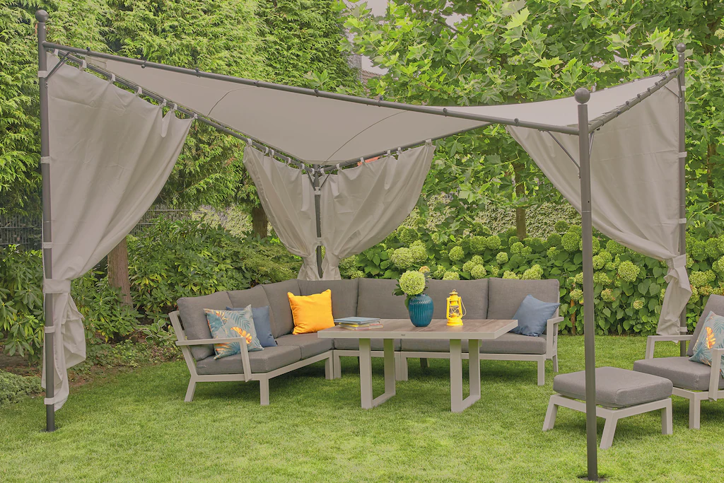 Siena Garden Seitenteile 2er Set zu Pavillon Berlino 400 cm x 197 cm Grau günstig online kaufen