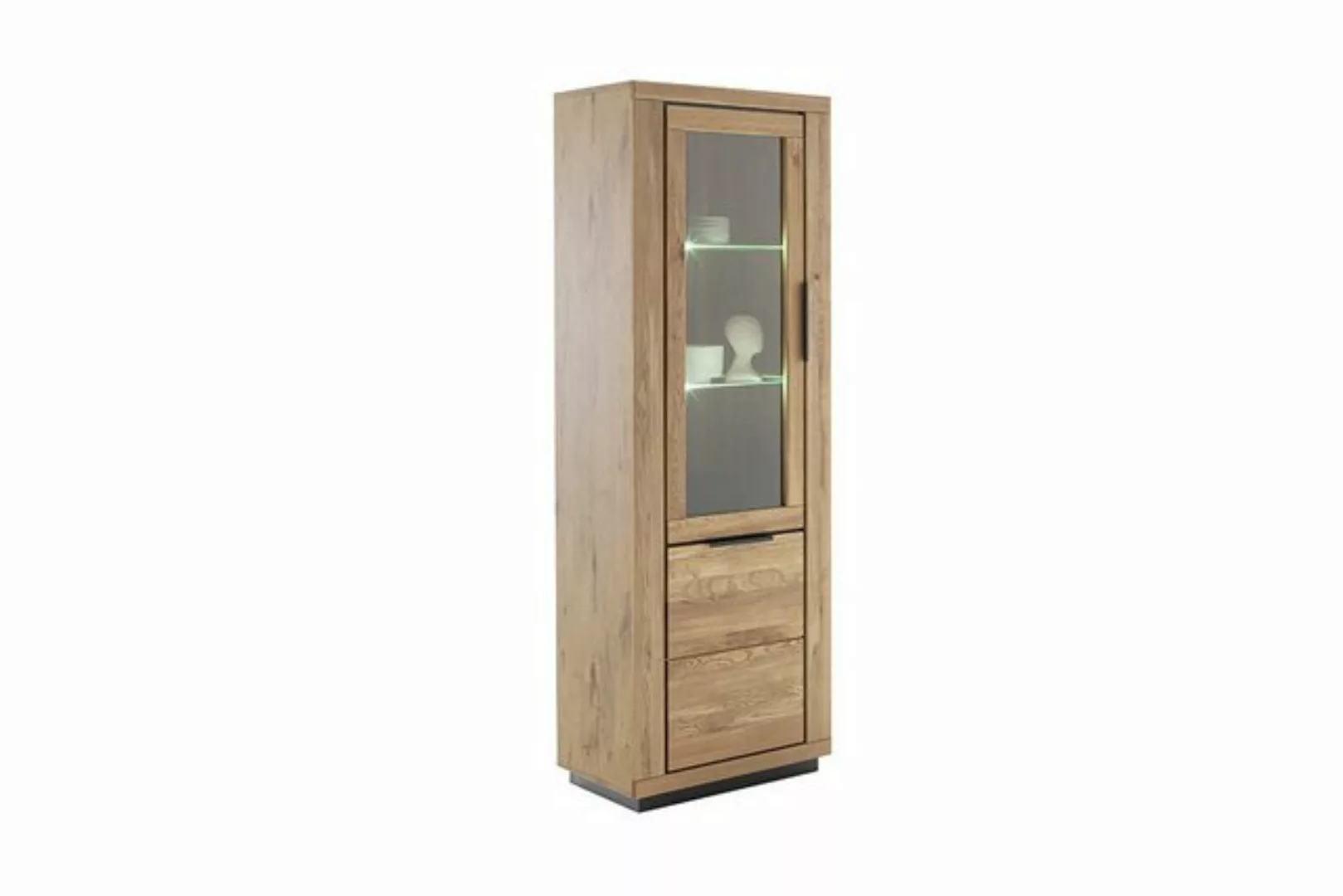 freiraum Vitrine GRENO in natur geölt, Wildeiche teilmassiv - 72x200x40cm ( günstig online kaufen