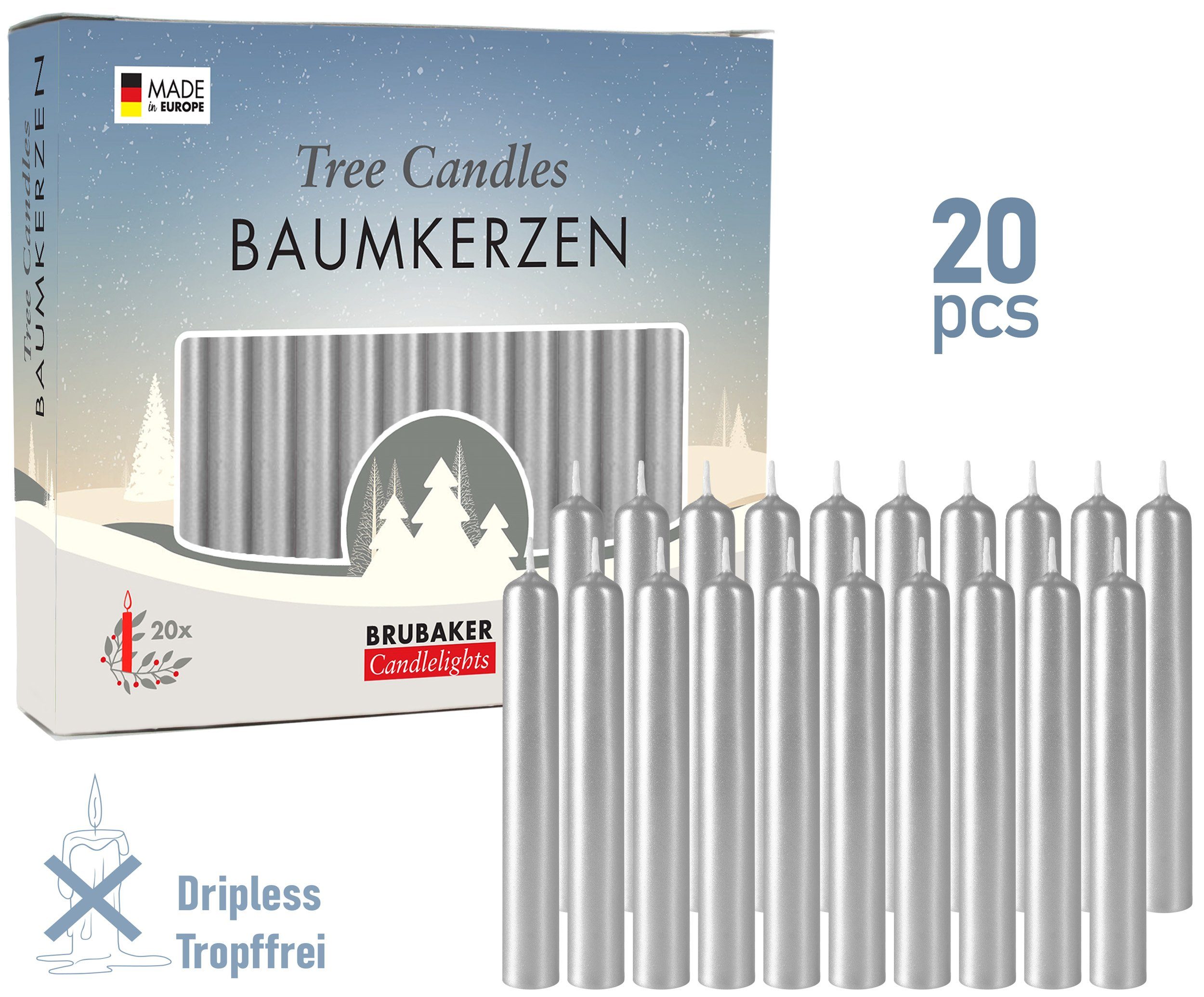 BRUBAKER Tafelkerze Baumkerzen aus Wachs (200er günstig online kaufen