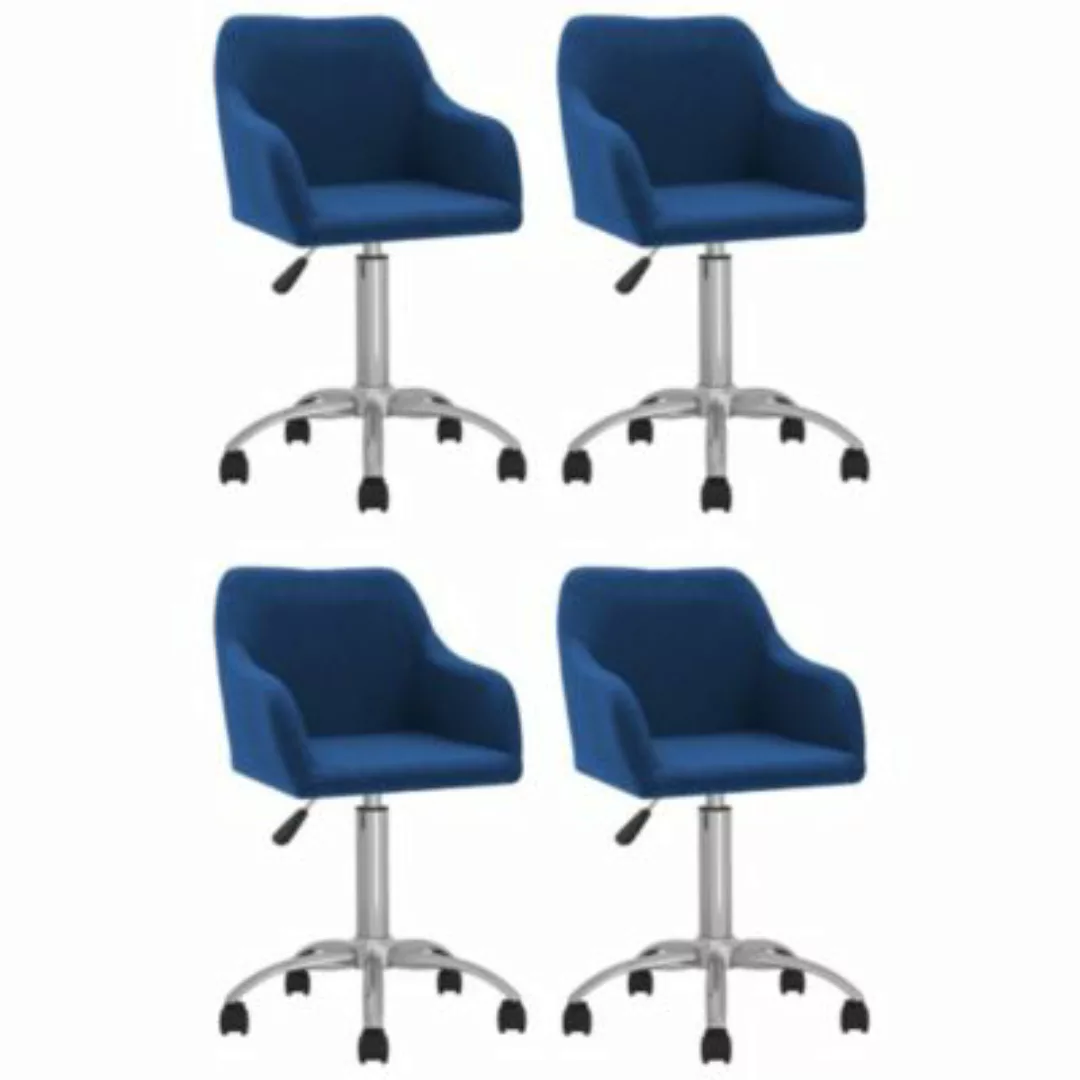 Esszimmerstühle 4 Stk. Drehbar Blau Stoff günstig online kaufen