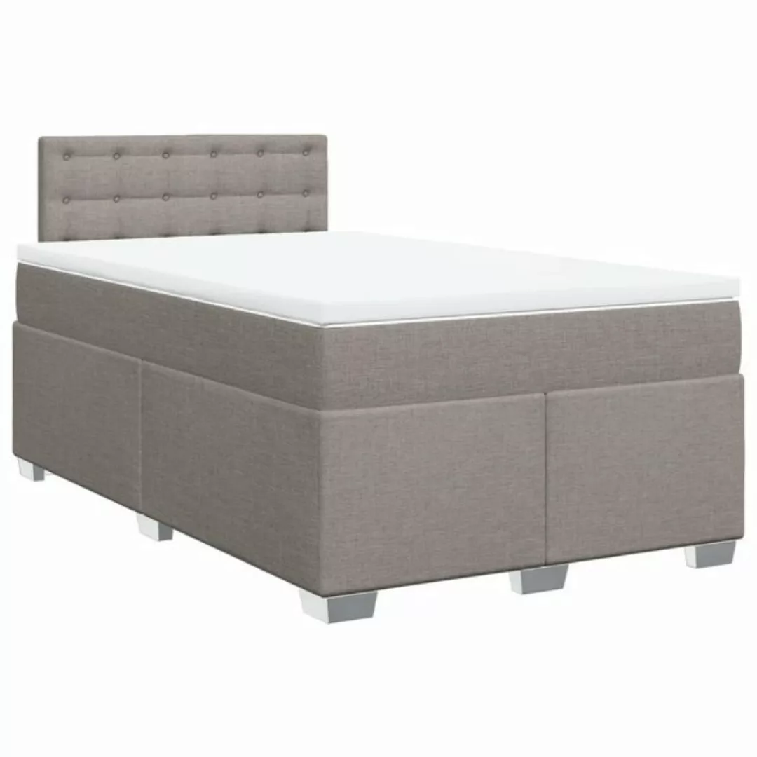 vidaXL Bett Boxspringbett mit Matratze Taupe 120x200 cm Stoff günstig online kaufen