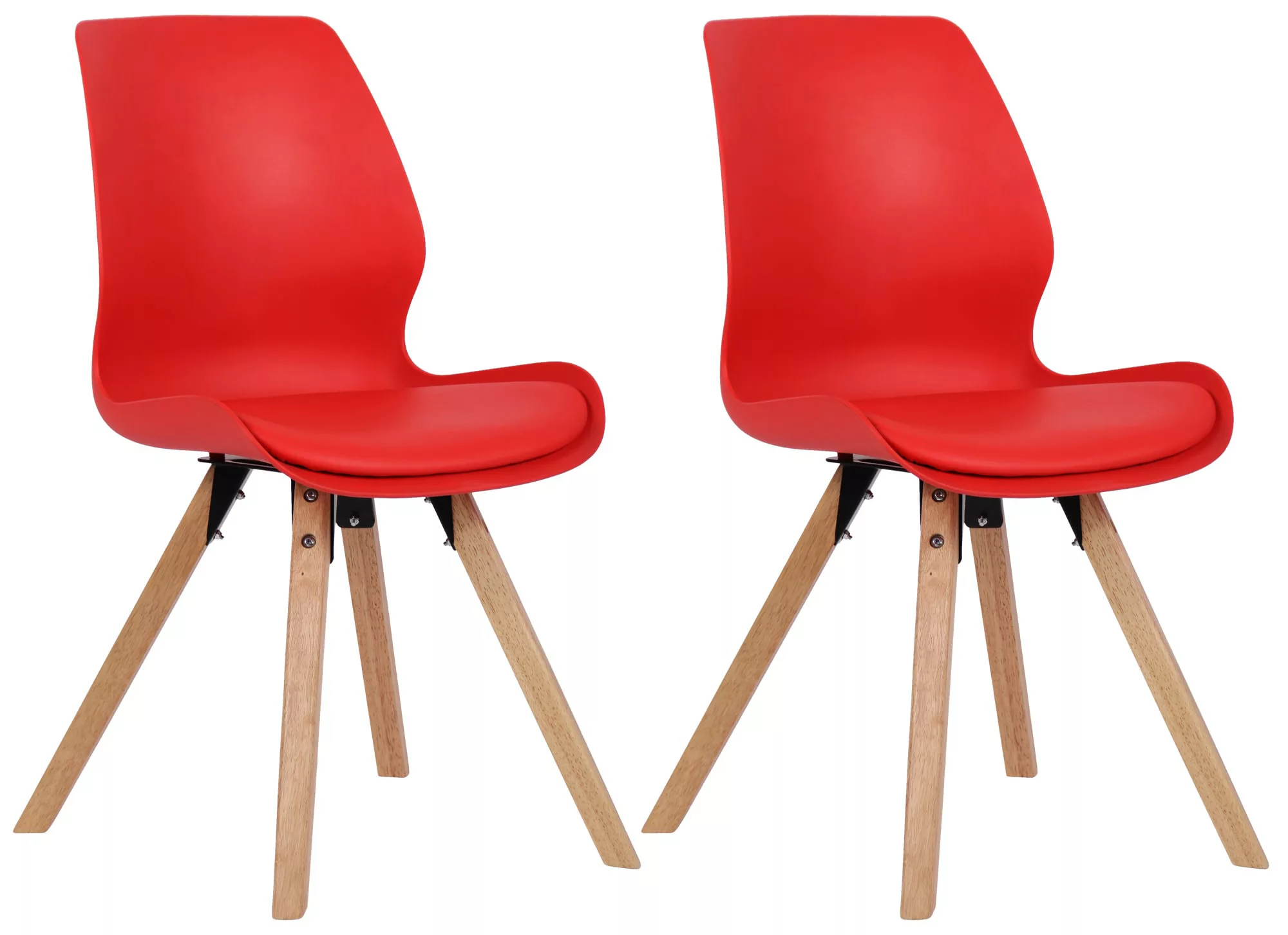 2er Set Stuhl Luna Kunststoff Rot günstig online kaufen