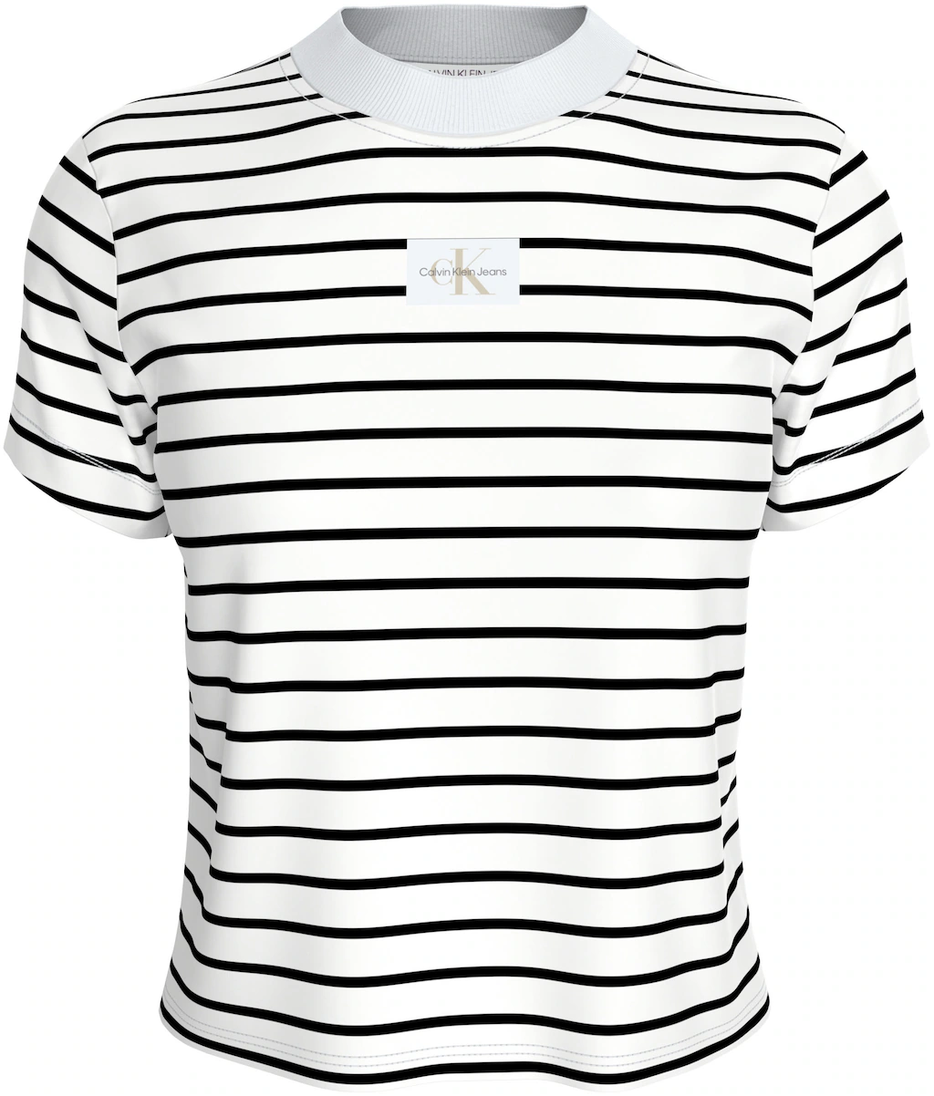 Calvin Klein Jeans T-Shirt "WOVEN LABEL RIB BABY TEE" günstig online kaufen