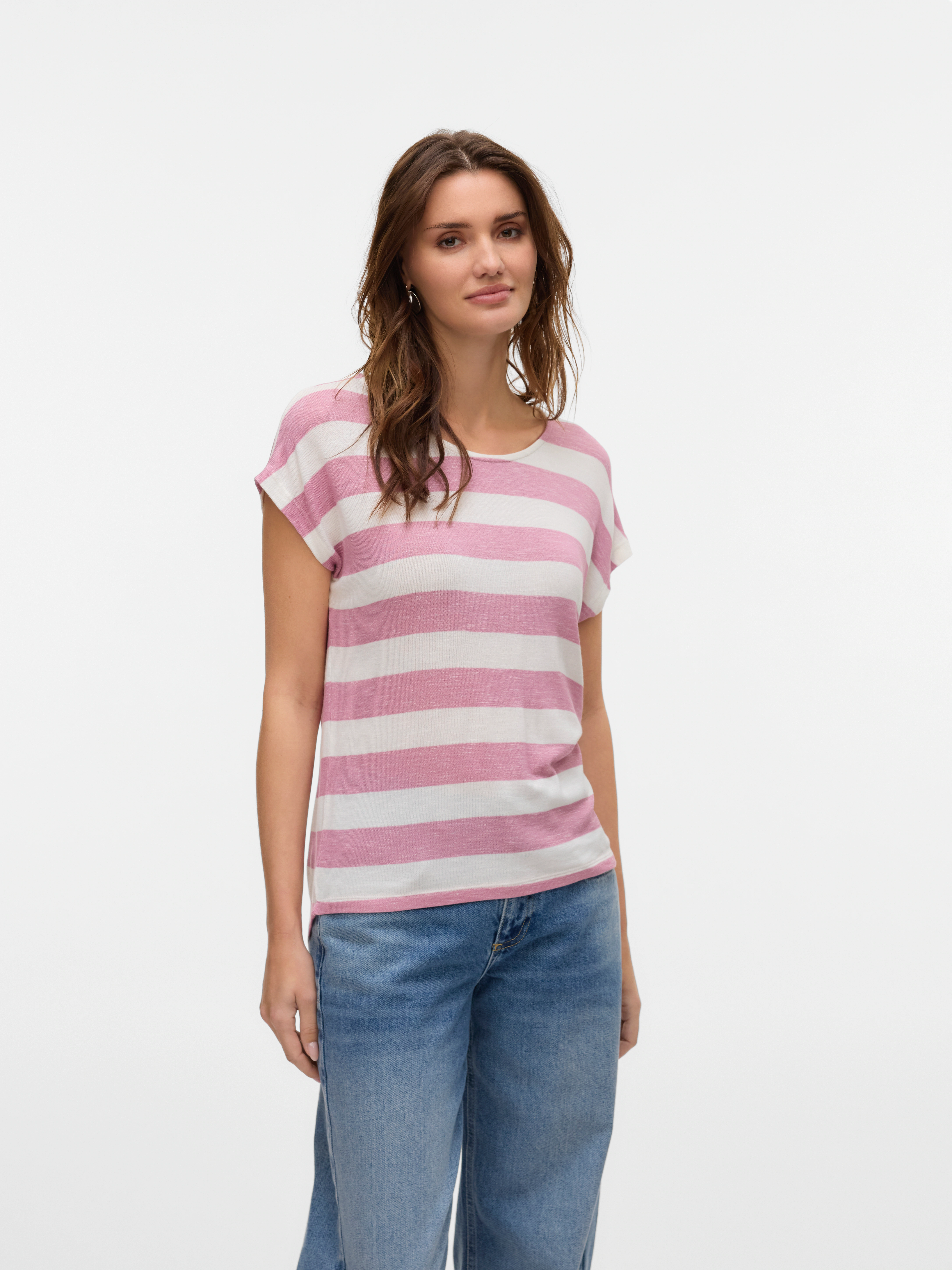 Vero Moda Kurzarmshirt "VMWIDE STRIPE SL TOP GA JRS NOOS" günstig online kaufen