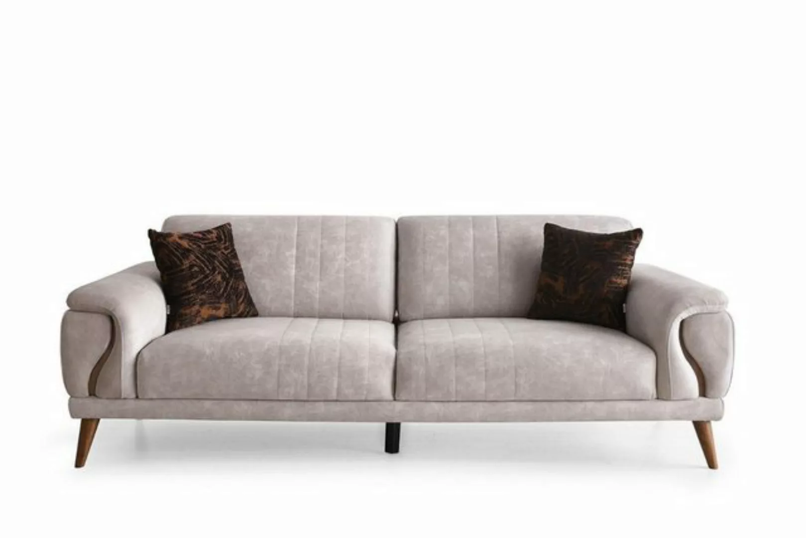 Xlmoebel 3-Sitzer Luxuriöses Stoffsofa in hellem Beige für drei Personen - günstig online kaufen