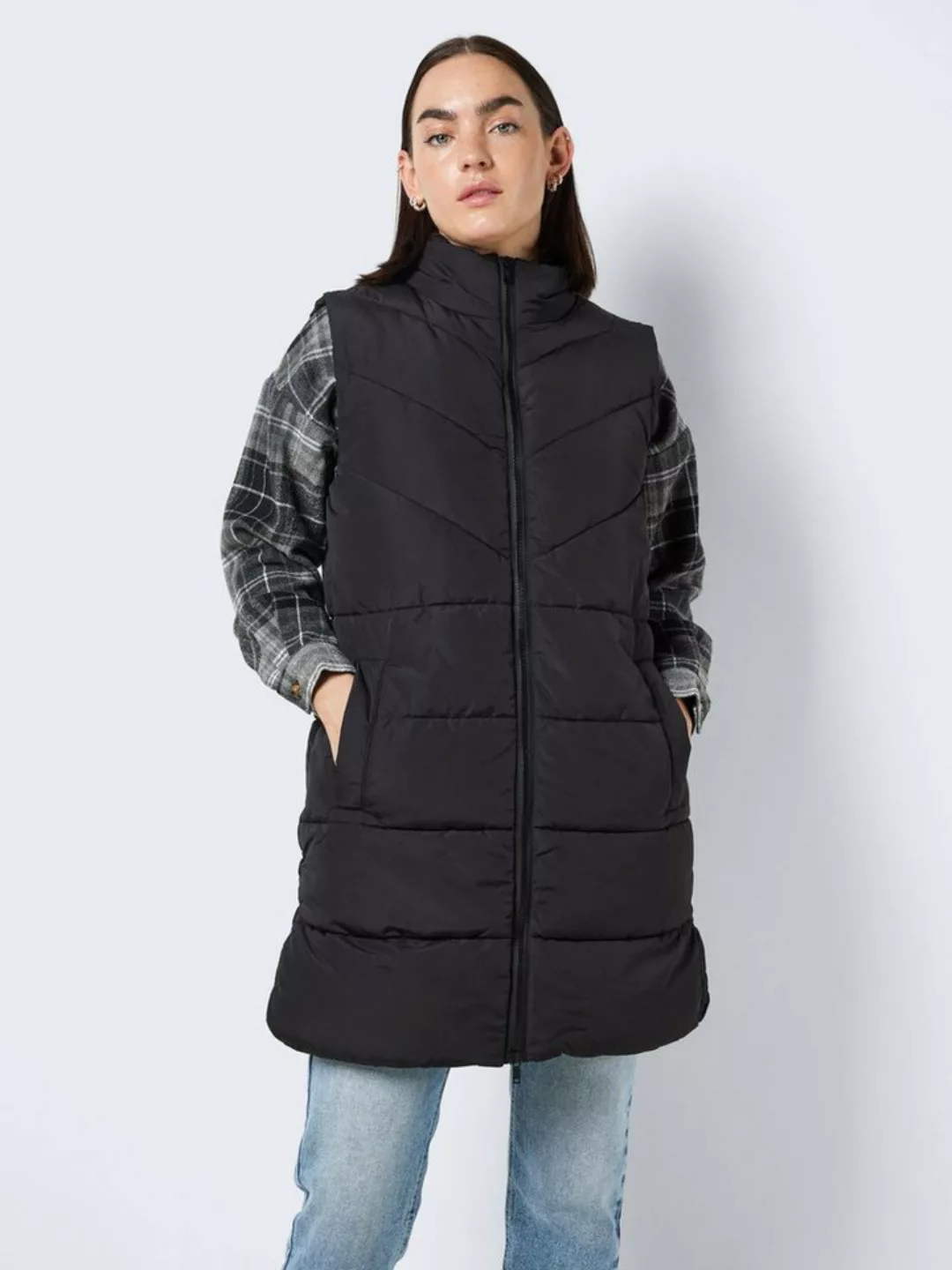 Noisy may Steppweste Lange Steppweste NMDALCON Puffer Winterjacke ohne Ärme günstig online kaufen