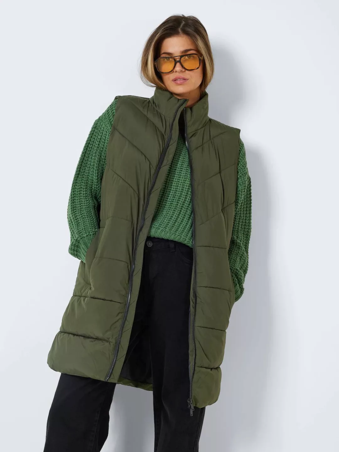 Noisy may Steppweste Lange Steppweste NMDALCON Puffer Winterjacke ohne Ärme günstig online kaufen