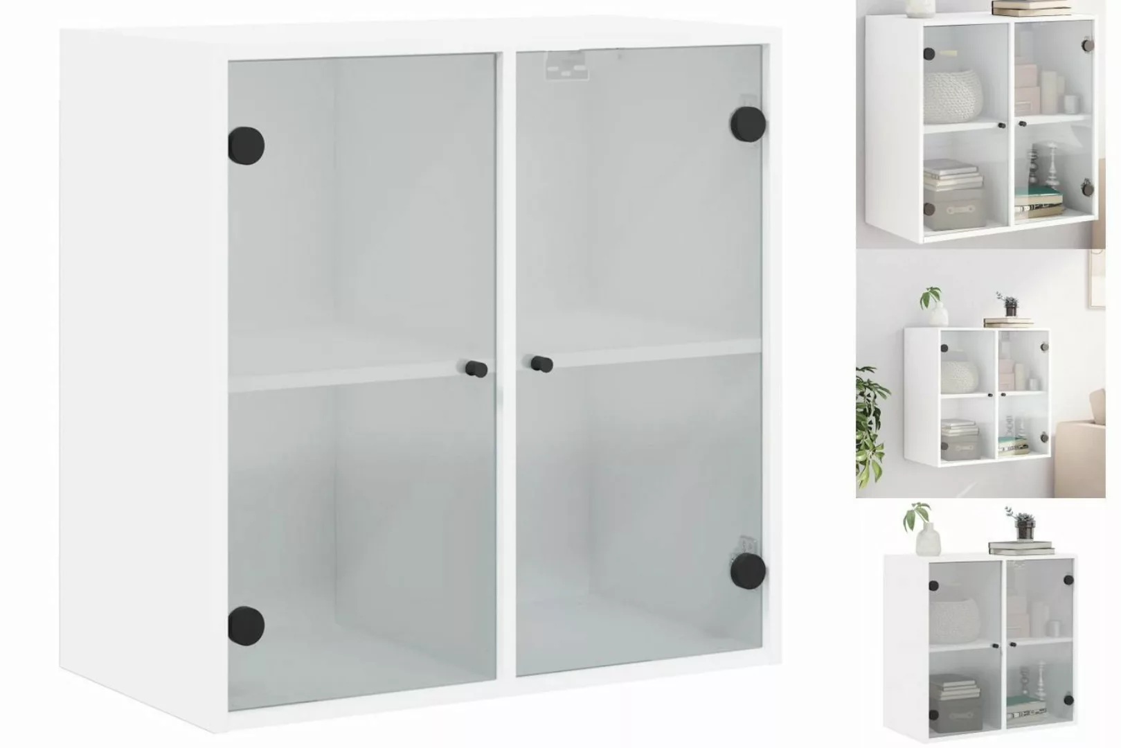 vidaXL Hängeschrank Hängeschrank Wandschrank mit Glastüren Weiß 68x37x68,5 günstig online kaufen