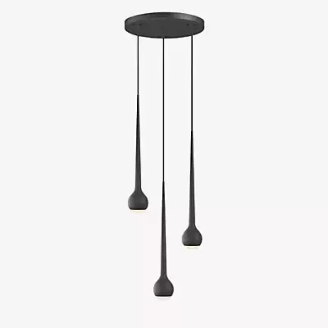 Grau Falling Sun Pendelleuchte LED Cluster - 3-flammig, schwarz - 600 cm günstig online kaufen