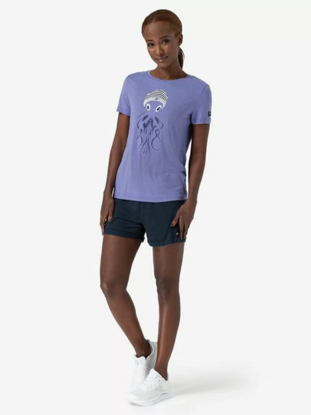 SUPER.NATURAL T-Shirt für Damen, Merino OCTOPUSSY Tier Motiv, Reise, bunt günstig online kaufen