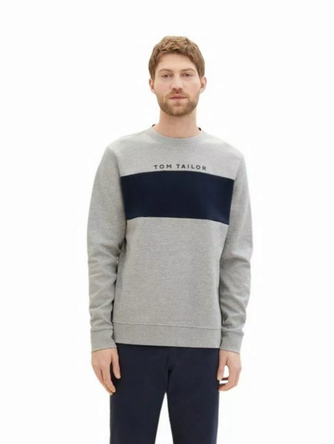 Tom Tailor Herren Rundhals Pullover CUTLINE - Regular Fit günstig online kaufen