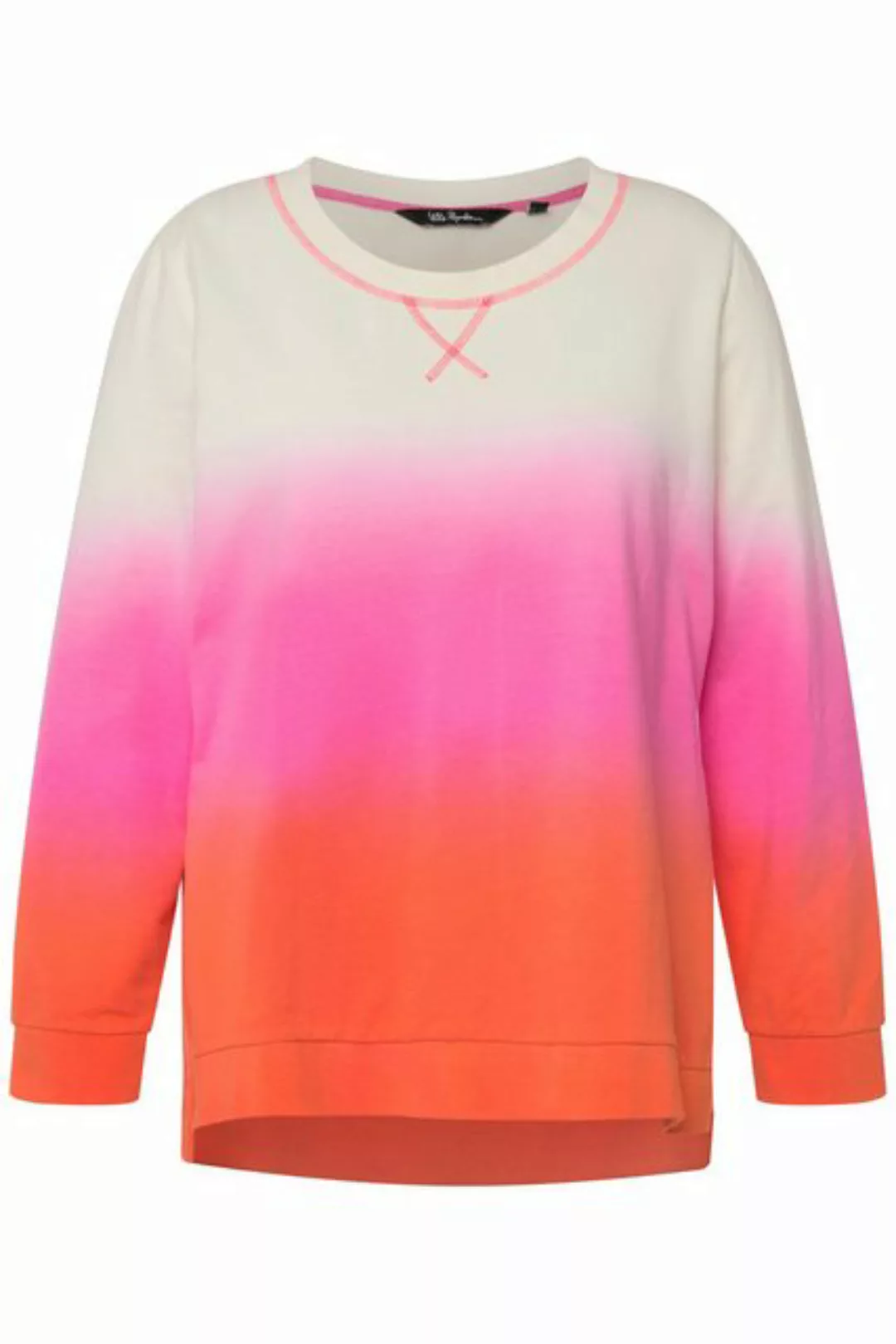 Ulla Popken Sweatshirt Sweatshirt Batikstreifen Classic Rundhals Langarm günstig online kaufen