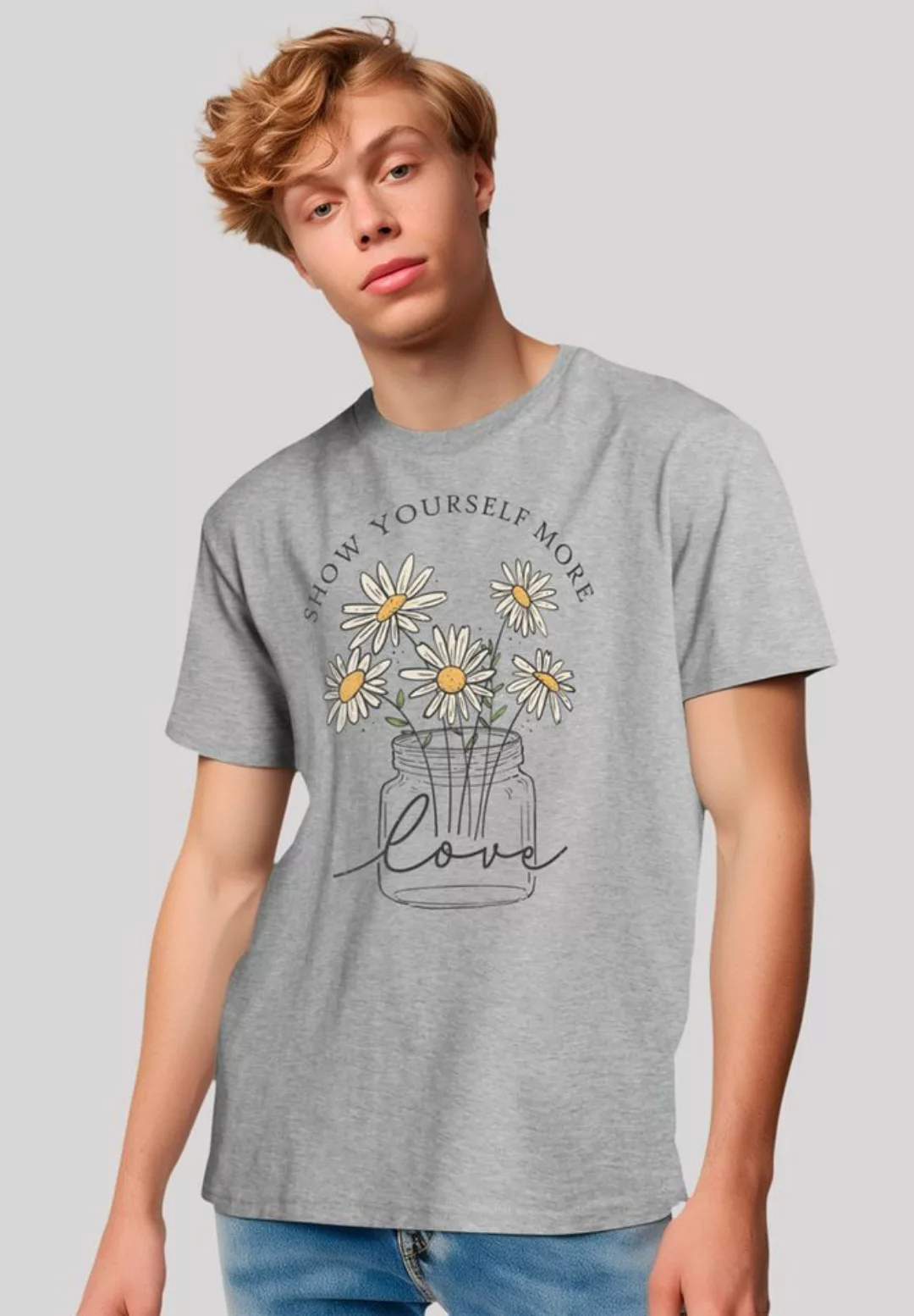 F4NT4STIC T-Shirt Flower show yourself more love Premium Qualität, Unisex S günstig online kaufen