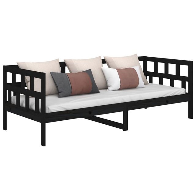 furnicato Bett Tagesbett Schwarz Massivholz Kiefer 80x200 cm (1-tlg) günstig online kaufen