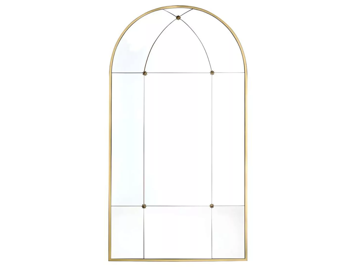 Spiegel Vintage Fenster-Optik - Metall - 80 x 150 cm - Goldfarben - PALMYRE günstig online kaufen