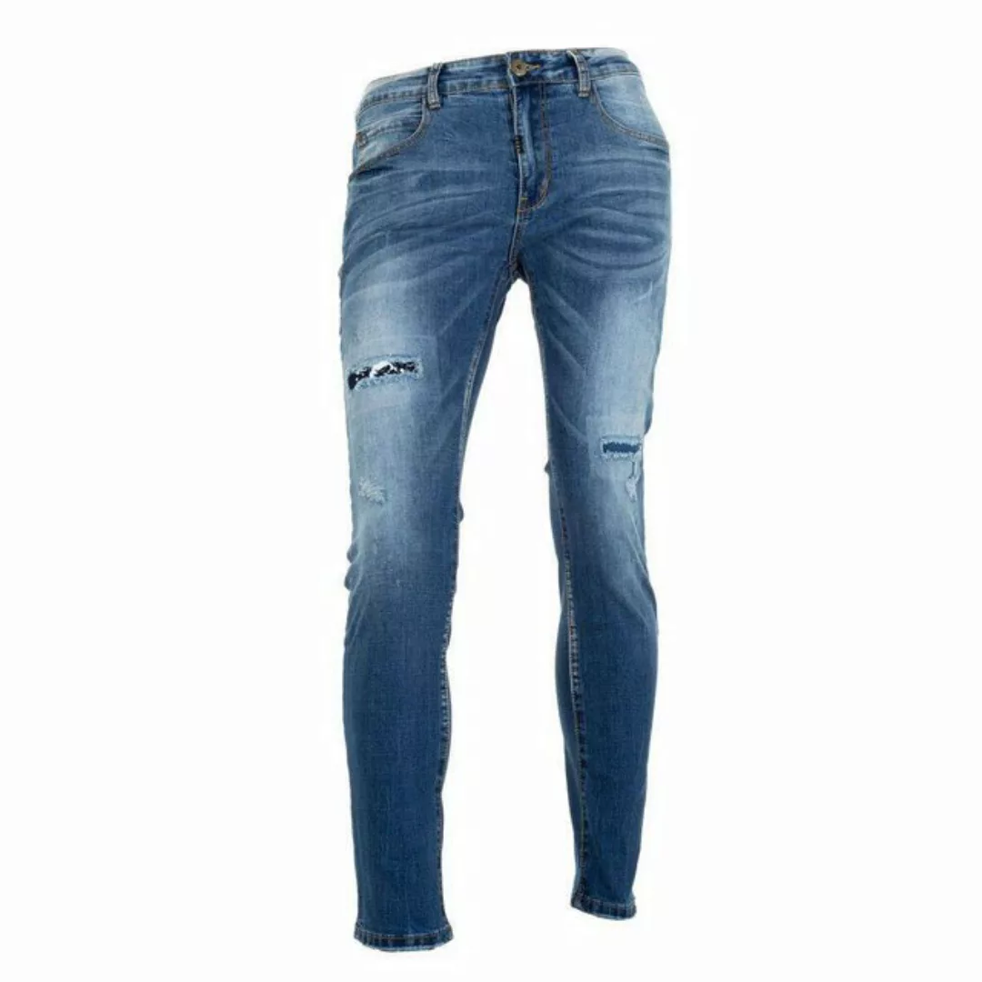 Ital-Design Stretch-Jeans Herren Freizeit Used-Look Jeans in Blau günstig online kaufen