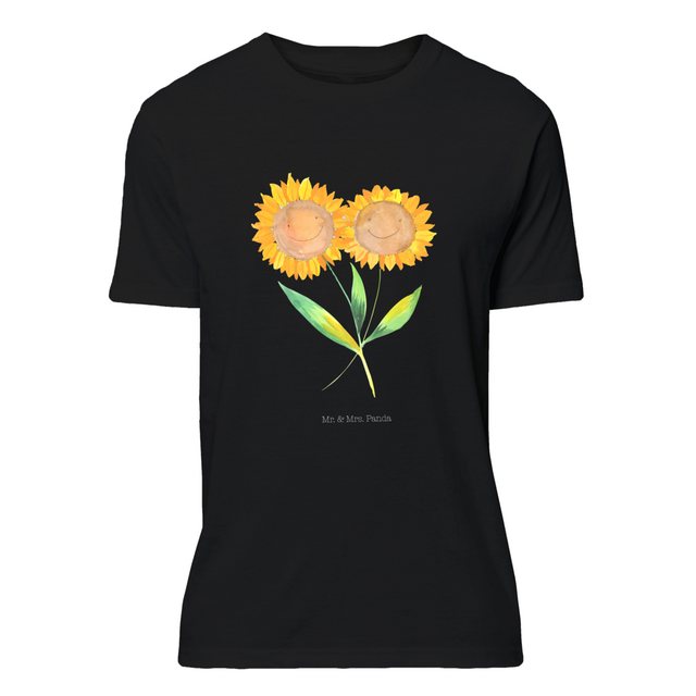 Mr. & Mrs. Panda T-Shirt Sonnenblume - Schwarz - Geschenk, Blumen Deko, Spr günstig online kaufen