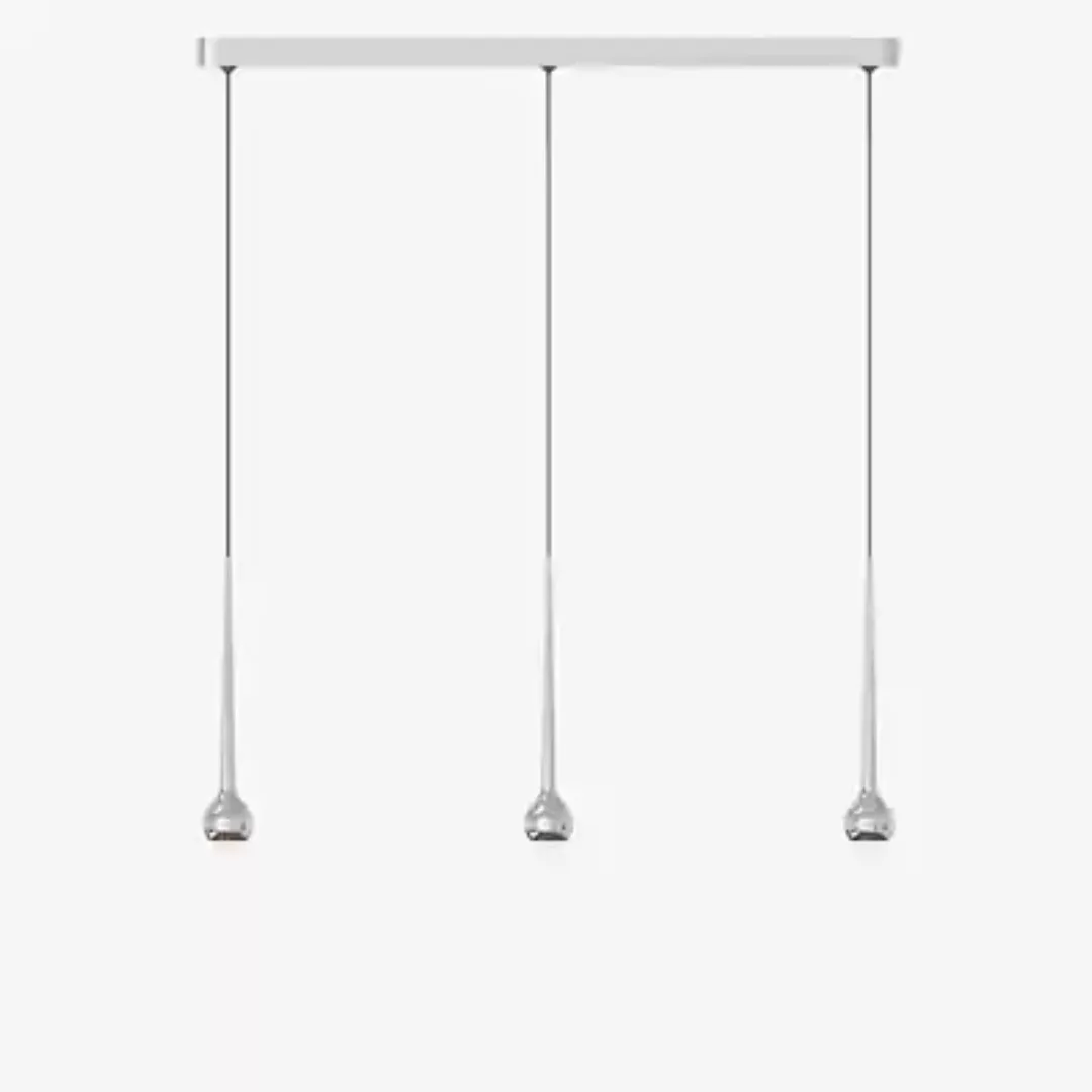 Grau Falling Sun Trace Pendelleuchte LED 3-flammig, Chrom - 200 cm günstig online kaufen