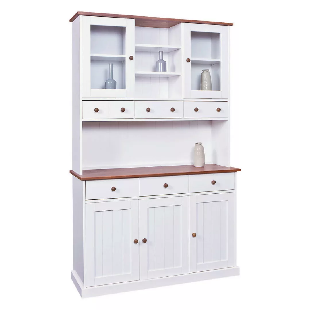 Buffet Westerland weiß lackiert Kiefer B/H/T: ca. 131x205x45 cm günstig online kaufen