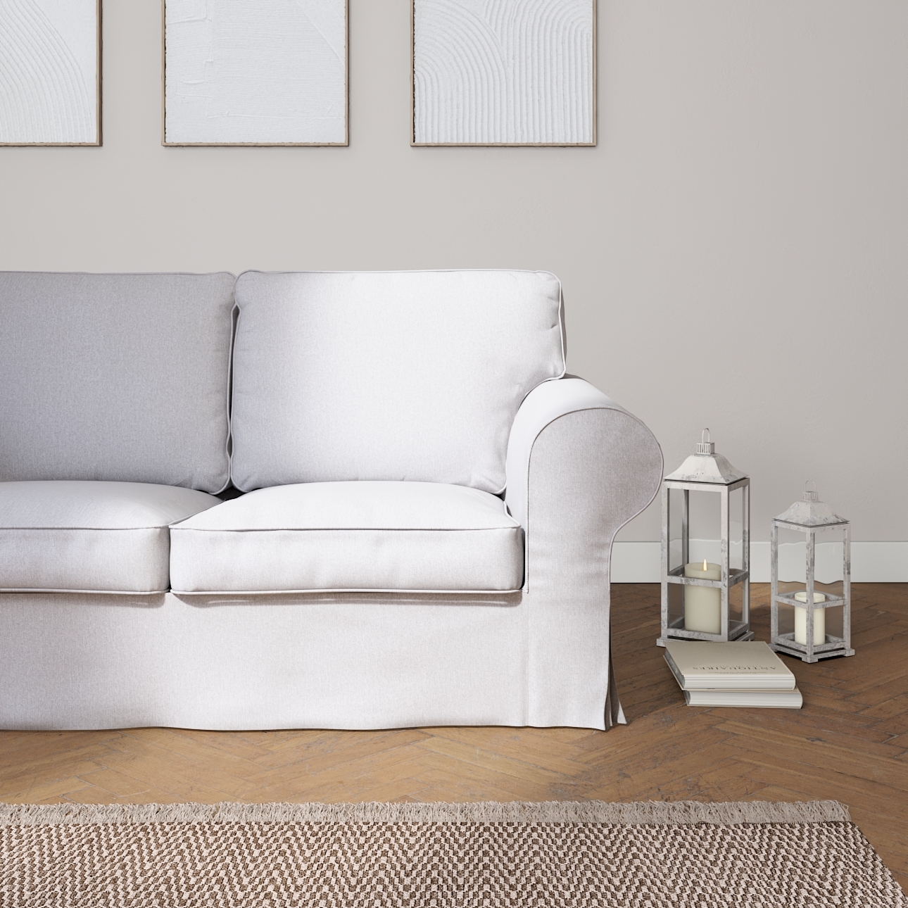 Bezug für Ektorp 2-Sitzer Sofa nicht ausklappbar, hellgrau, Sofabezug für günstig online kaufen