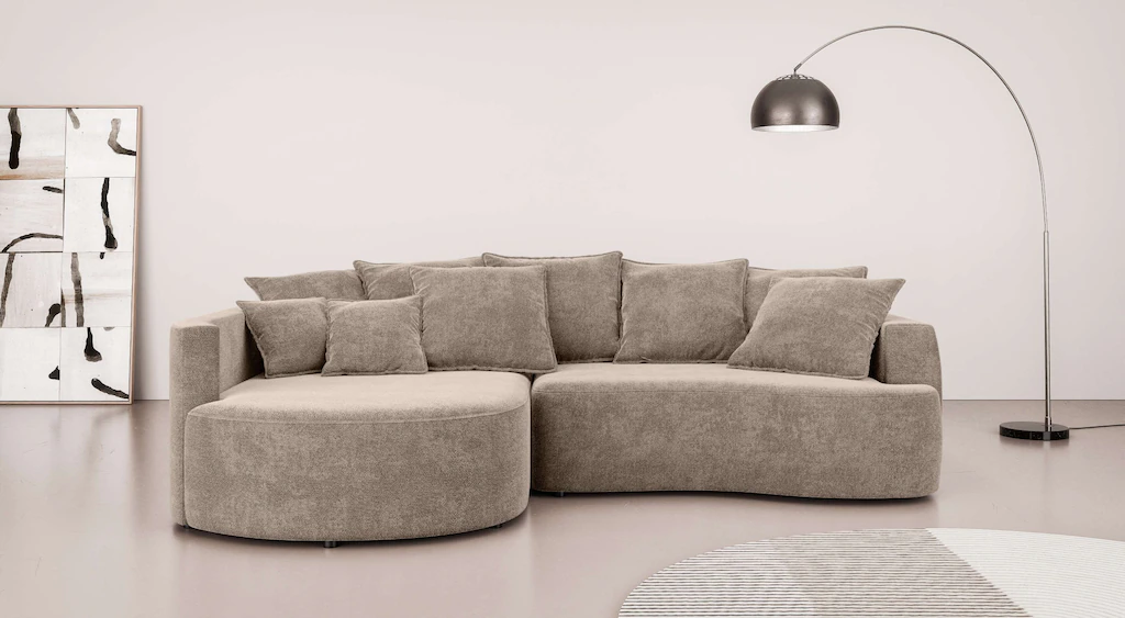 INOSIGN Ecksofa "Kahekili mit Bettfunktion und Bettkasten, B/H/T 255/90/181 günstig online kaufen