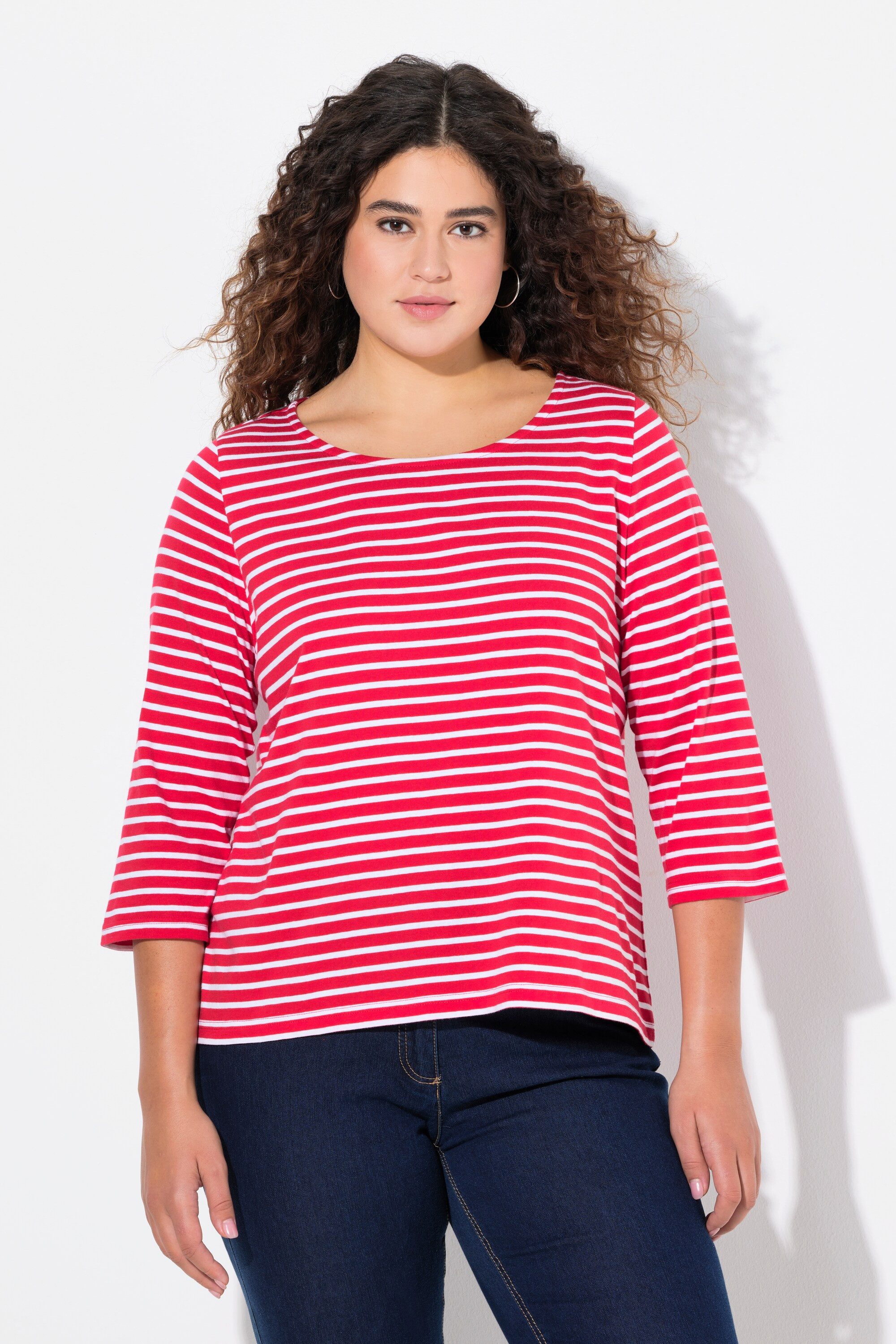 Ulla Popken T-Shirt Ringelshirt Classic Fit günstig online kaufen