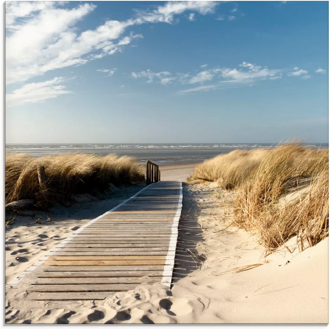 Artland Glasbild "Nordseestrand auf Langeoog - Steg", Strand, (1 St.), in v günstig online kaufen