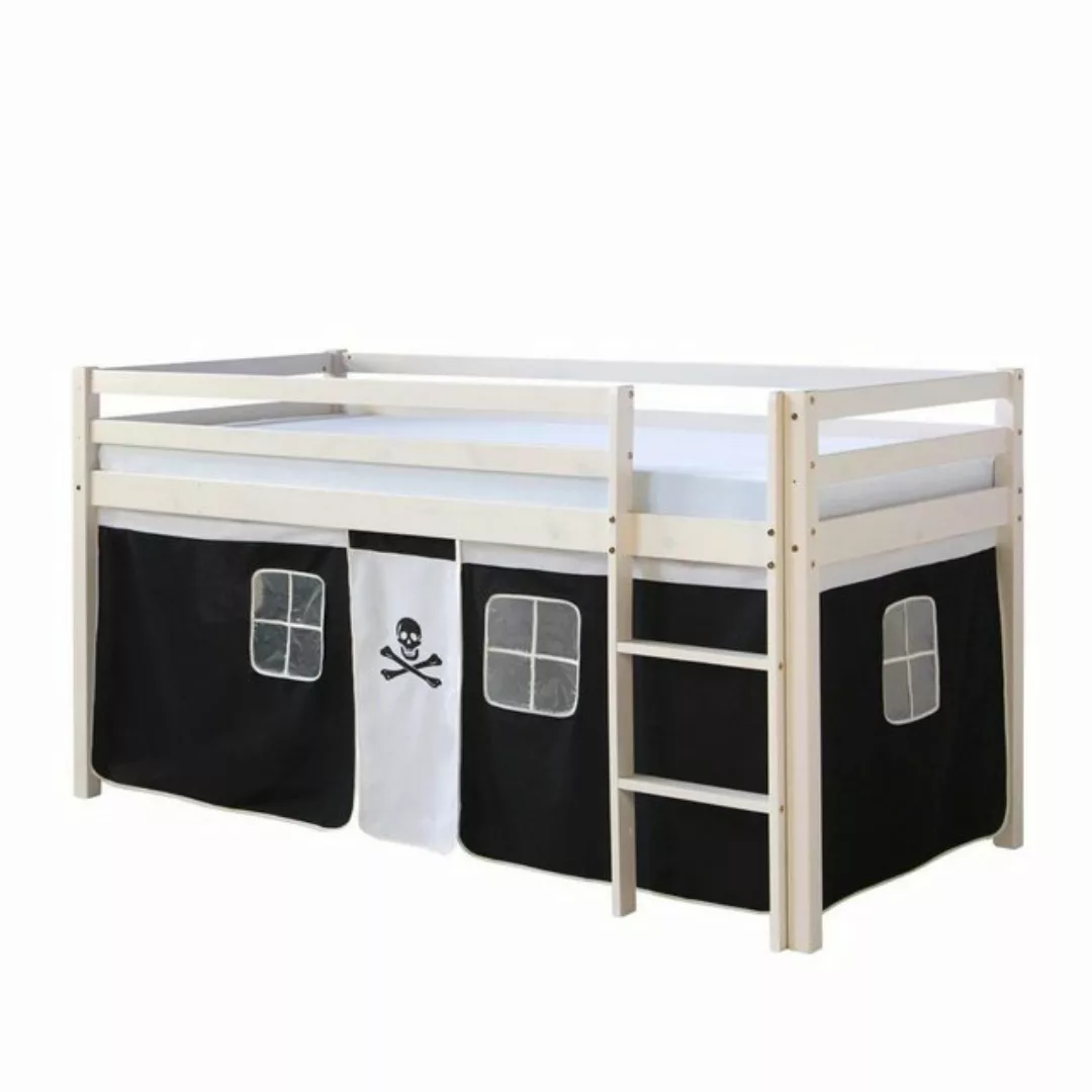 Homestyle4u Hochbett Kinderbett Matratze Rutsche Turm Pirat Tunnel günstig online kaufen