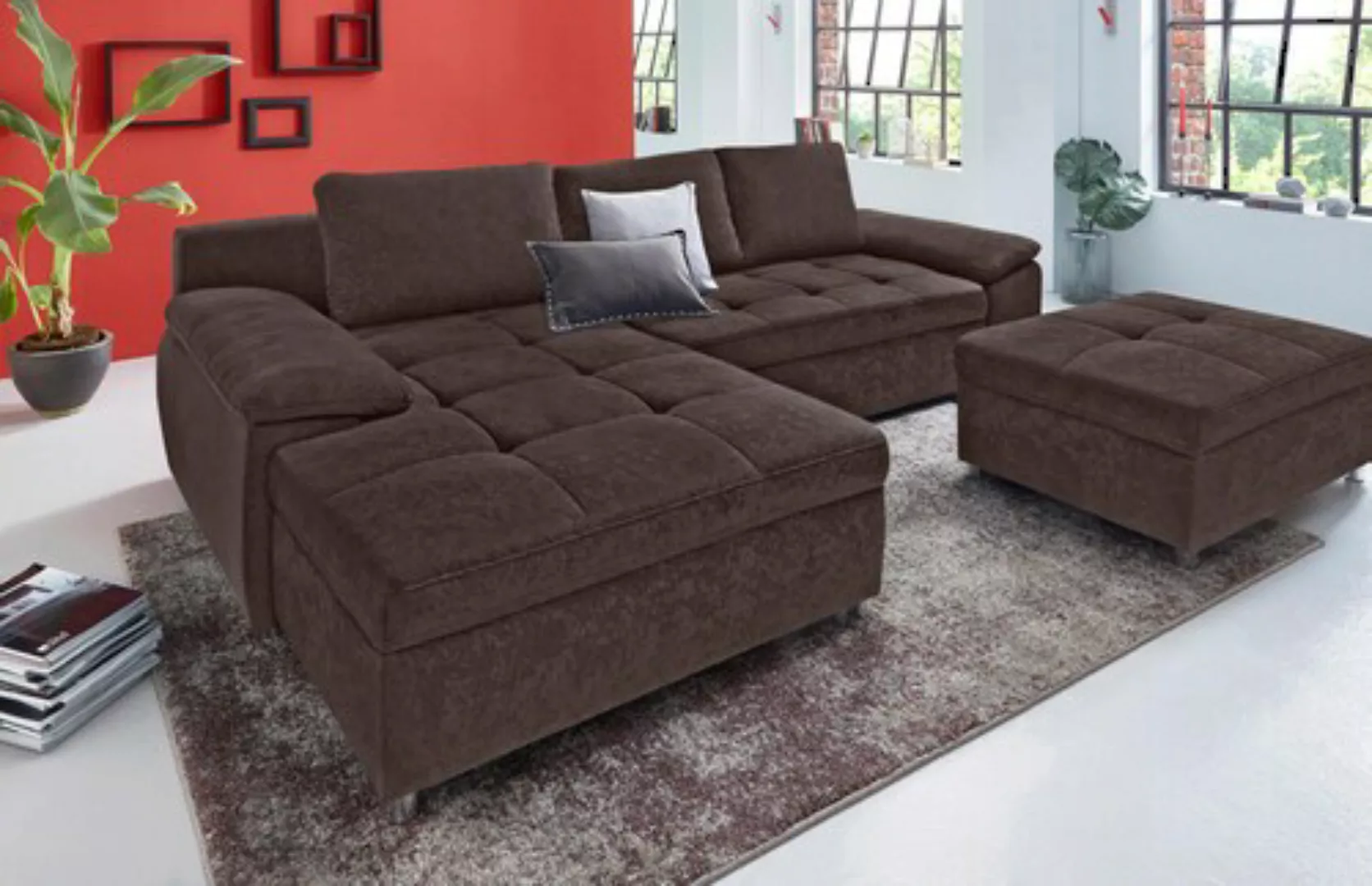 sit&more Ecksofa Labene, wahlweise mit Bettfunktion und Bettkasten, inkl. R günstig online kaufen
