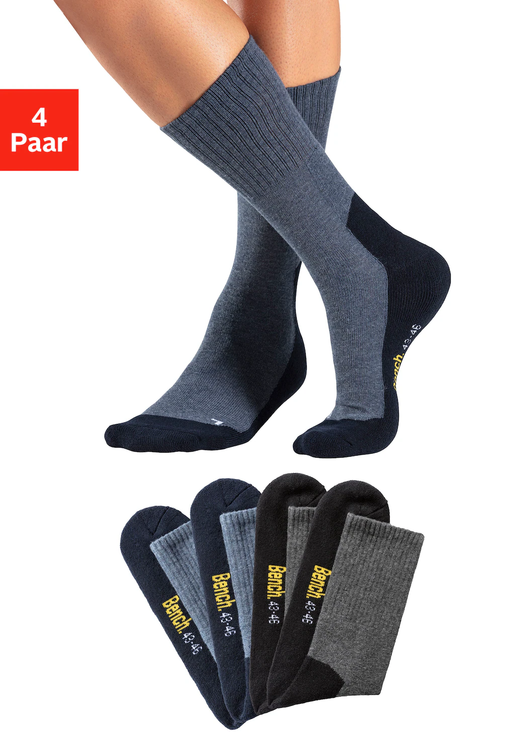 Bench. Tennissocken, (Packung, 4 Paar), mit Fußfrottee günstig online kaufen