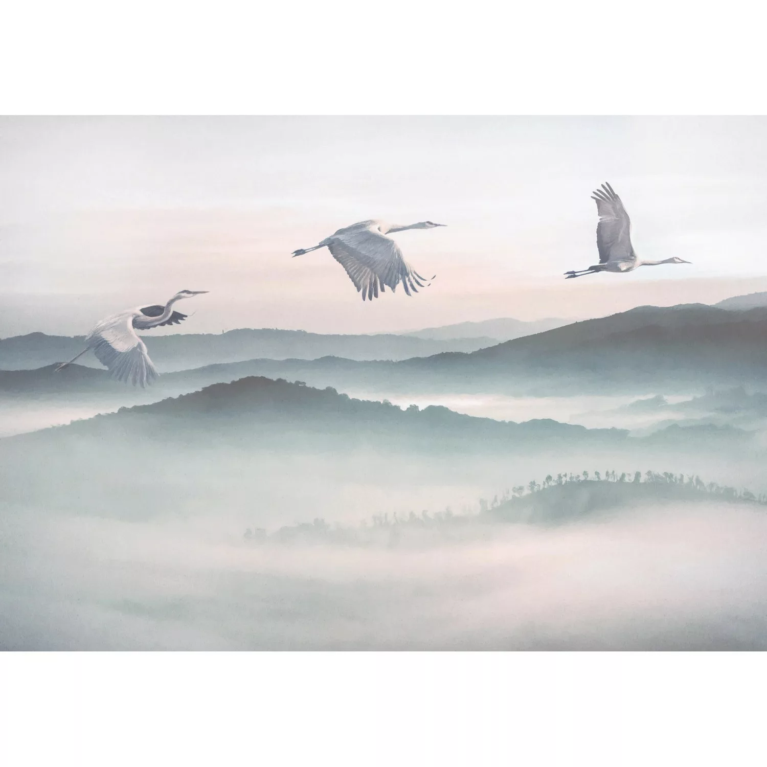 Komar Vliestapete »Mystic Cranes«, 400x280 cm (Breite x Höhe) günstig online kaufen