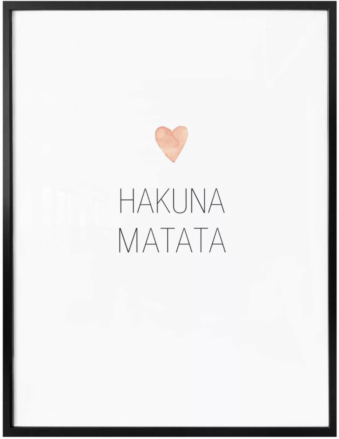 Wall-Art Poster "Herz Schriftzug Hakuna Matata", Schriftzug, (1 St.), Poste günstig online kaufen