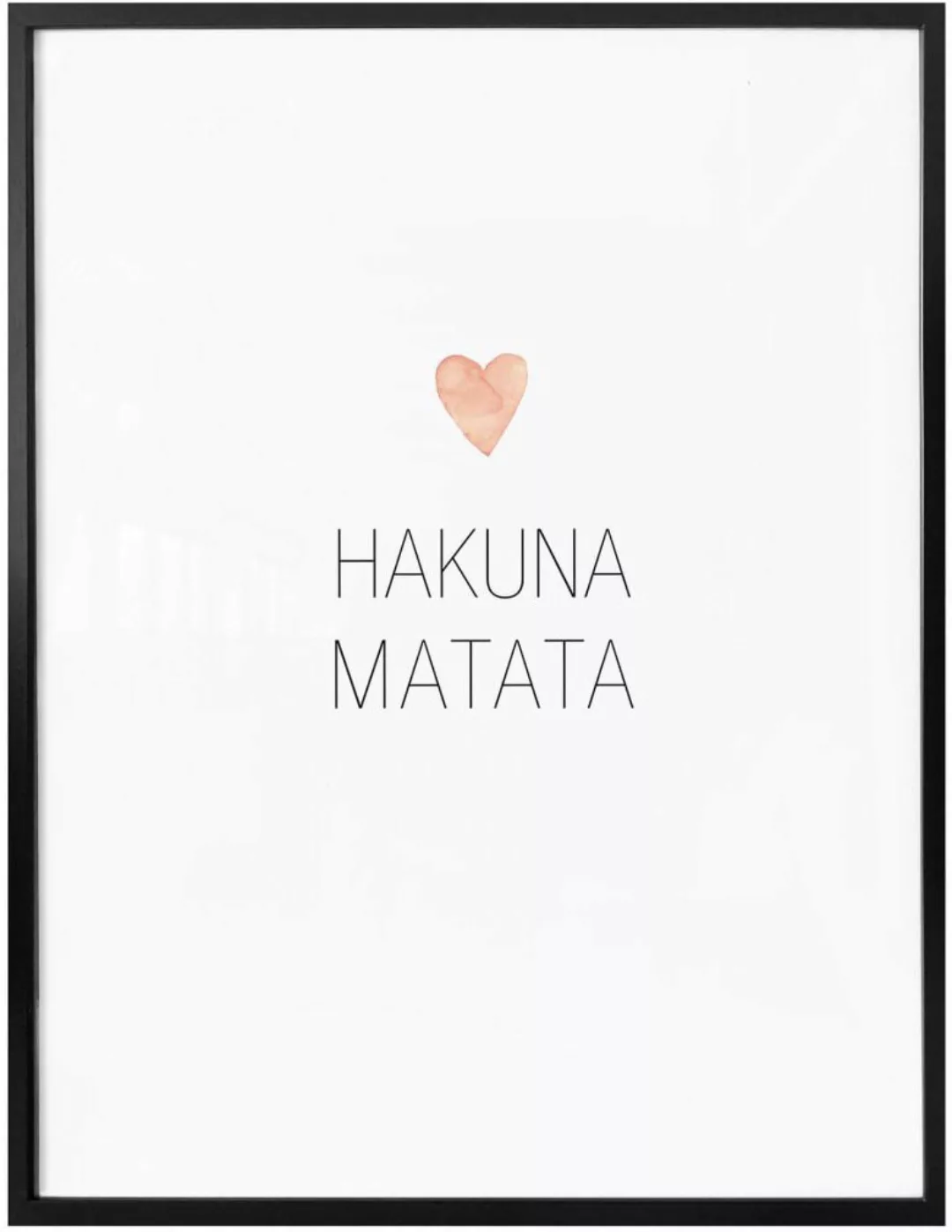 Wall-Art Poster »Herz Schriftzug Hakuna Matata«, Schriftzug, (1 St.), Poste günstig online kaufen