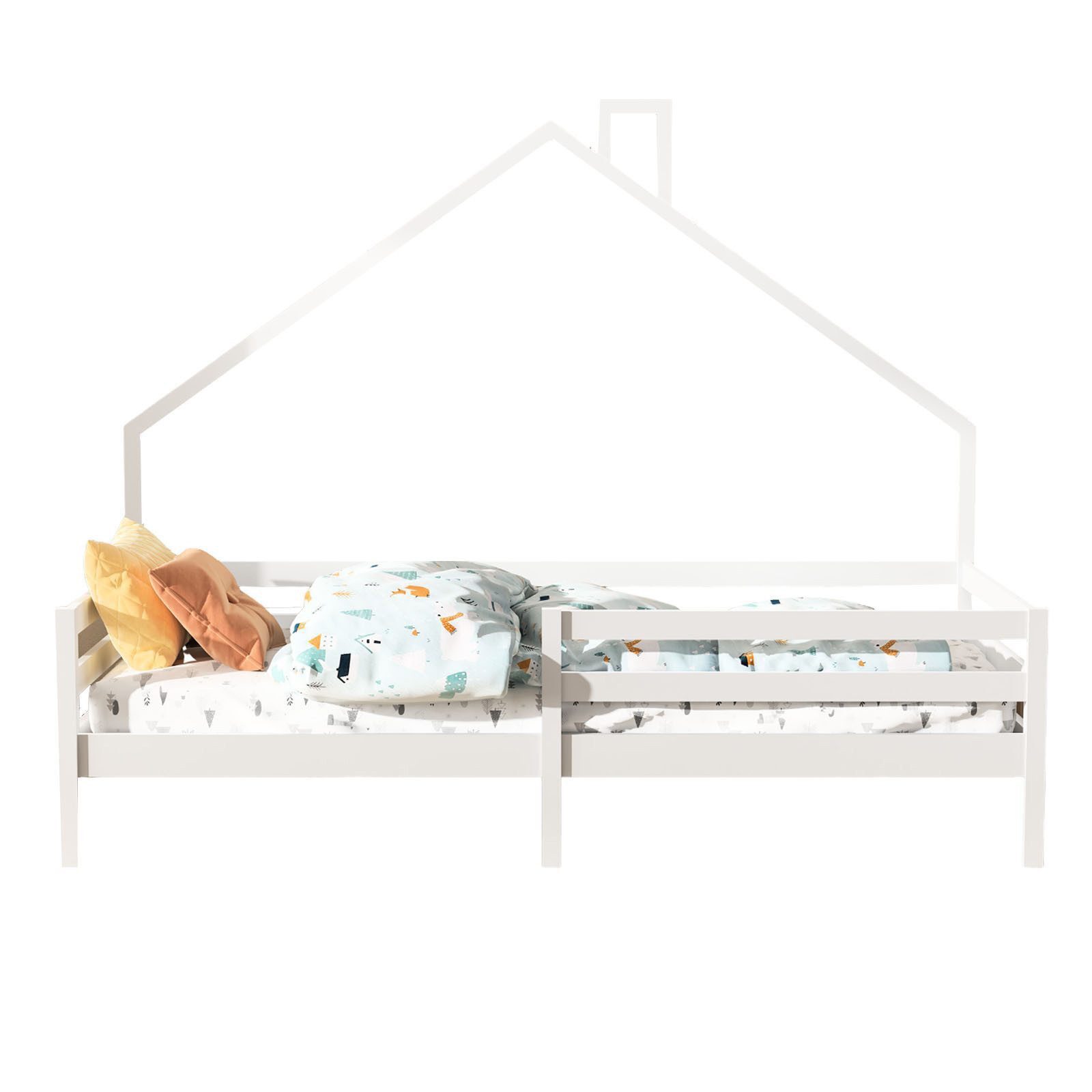 FUROKOY Kinderbett Massivholzbett 90x200 cm Holzbett günstig online kaufen