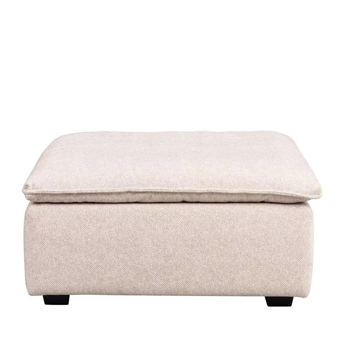 Polsterhocker zur Couch in Beige Stoff 91 cm breit - 45 cm hoch günstig online kaufen