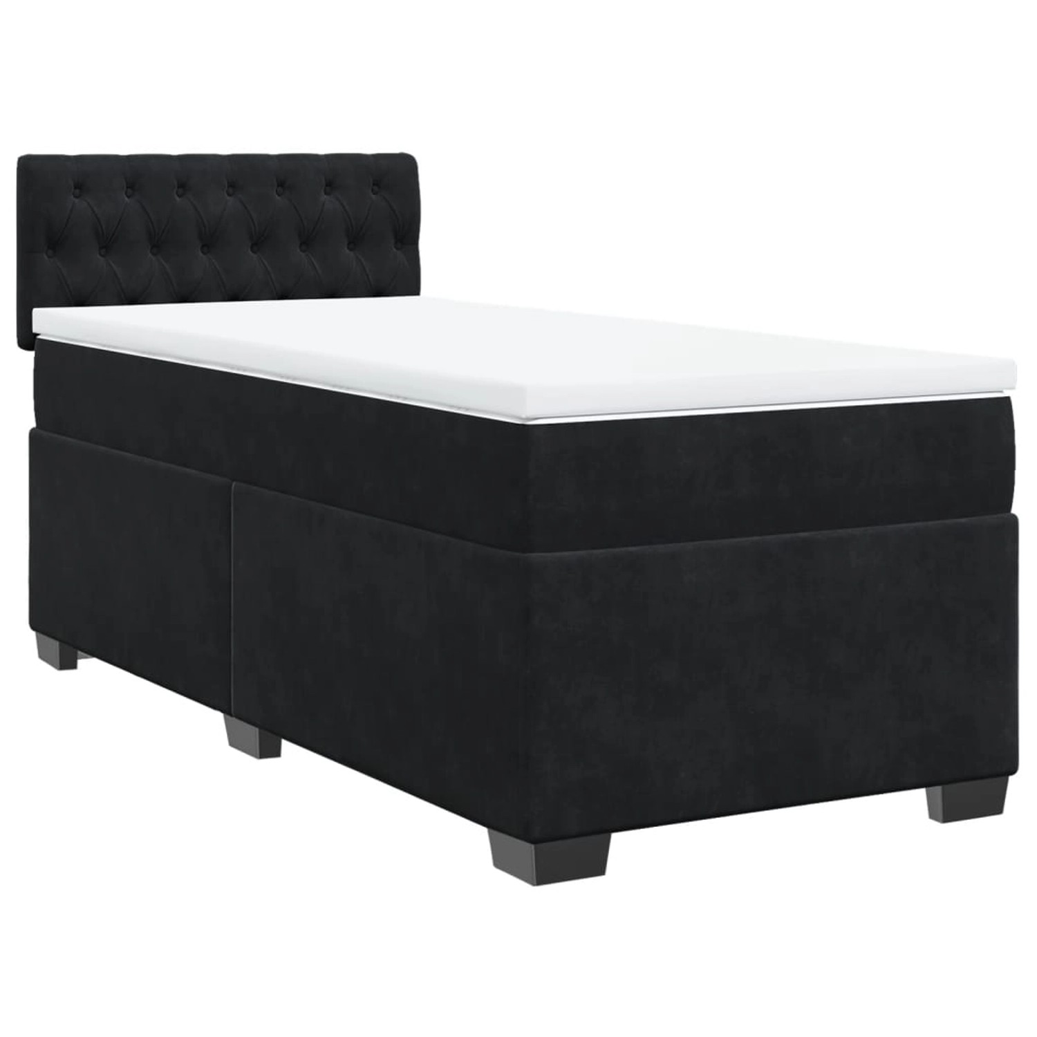 vidaXL Boxspringbett mit Matratze Schwarz 90x190 cm Samt2101793 günstig online kaufen