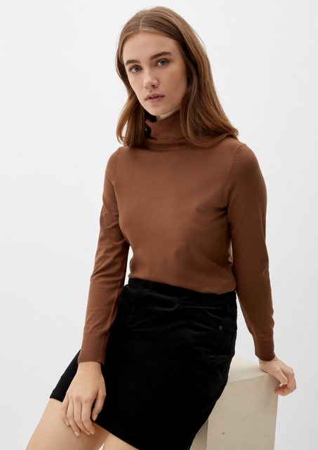 s.Oliver Strickpullover Rollkragenpullover aus Viskosemix günstig online kaufen