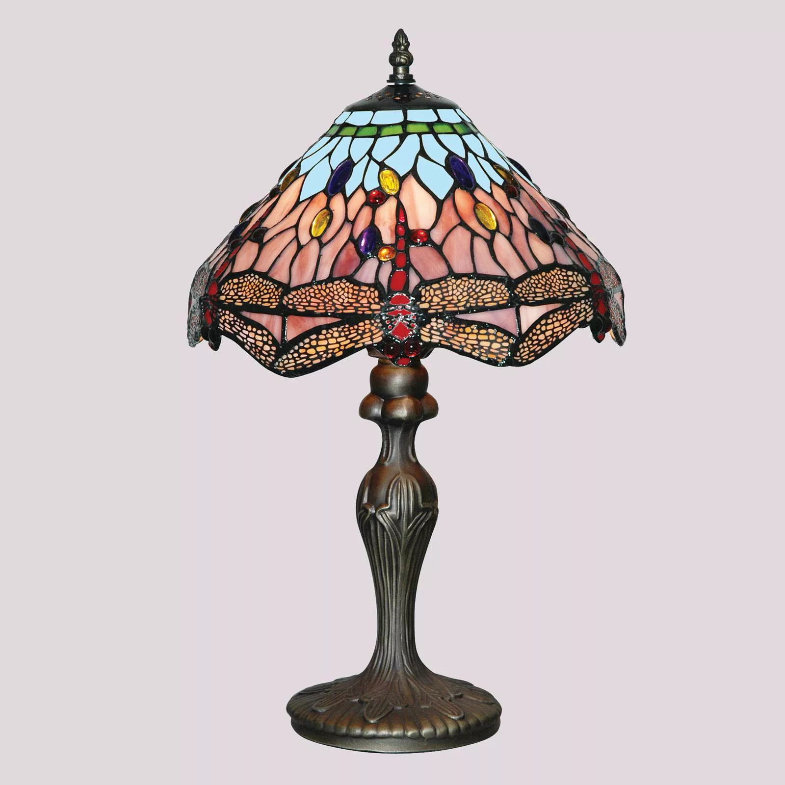 Tischleuchte Dragonfly im Tiffany-Stil günstig online kaufen