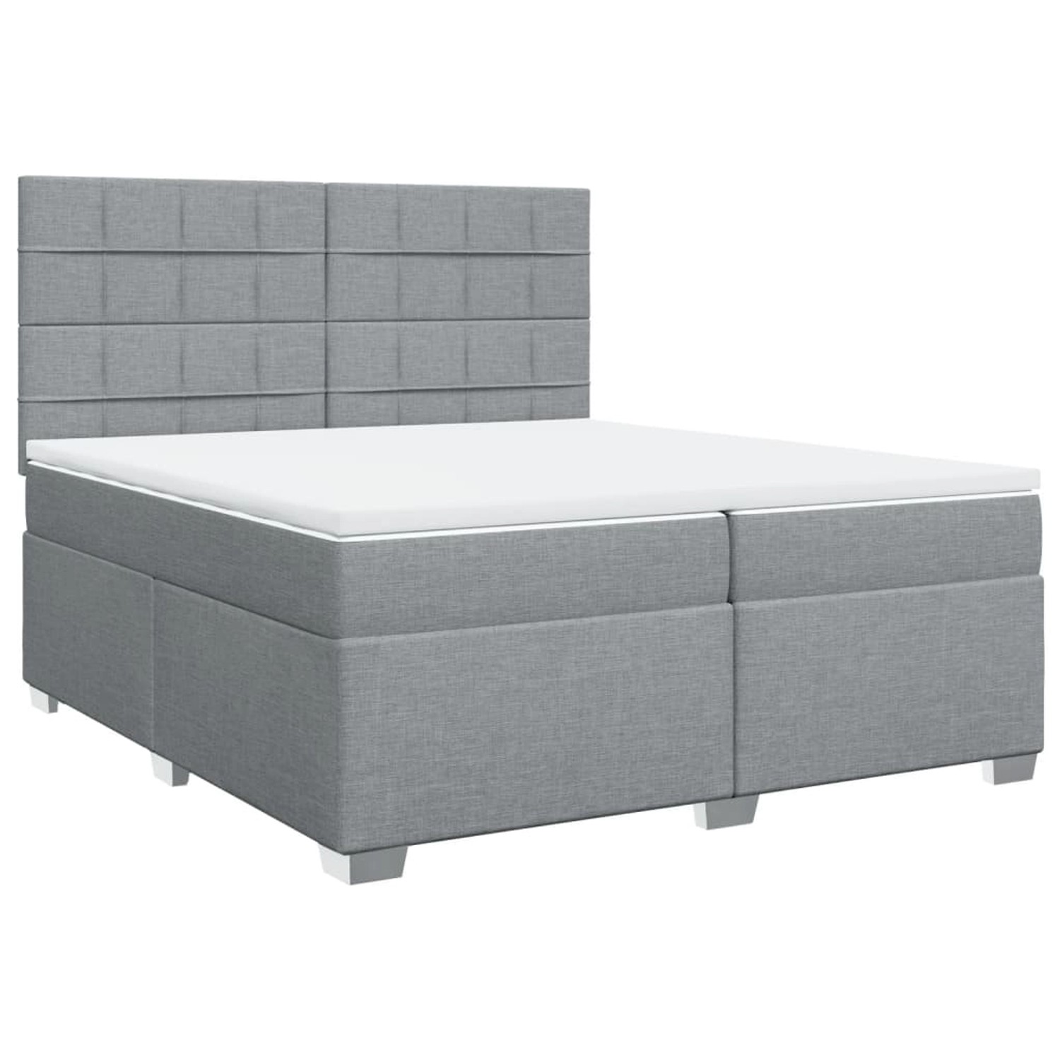 vidaXL Boxspringbett mit Matratze Hellgrau 200x200 cm Stoff2106035 günstig online kaufen