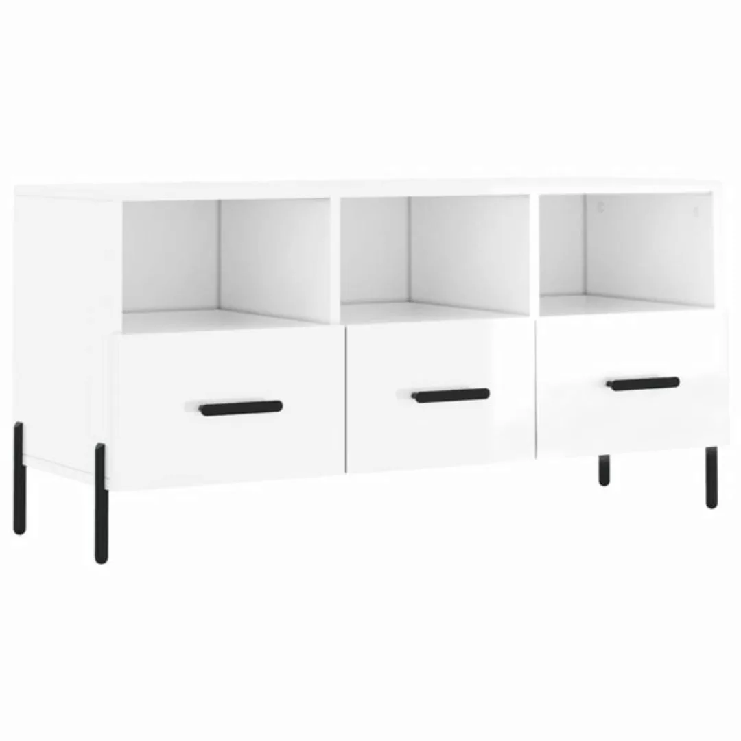 vidaXL TV-Schrank TV-Schrank Hochglanz-Weiß 102x36x50 cm Holzwerkstoff (1-S günstig online kaufen