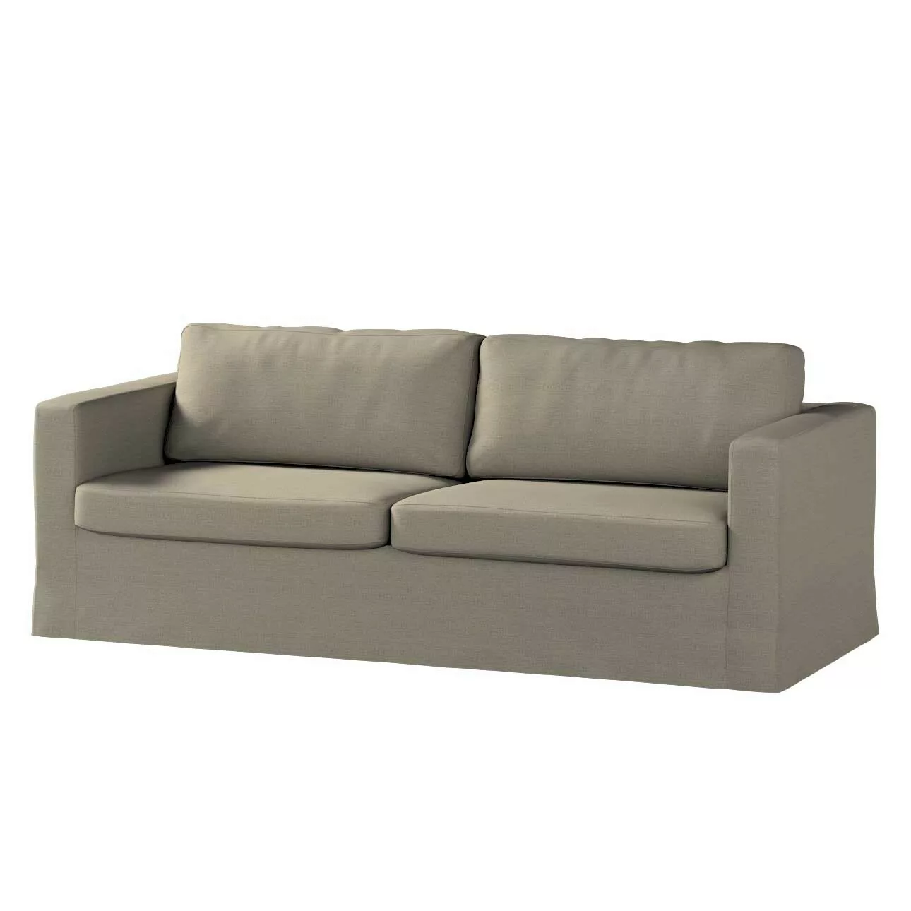 Bezug für Karlstad 3-Sitzer Sofa nicht ausklappbar, lang, beige-grau, Bezug günstig online kaufen
