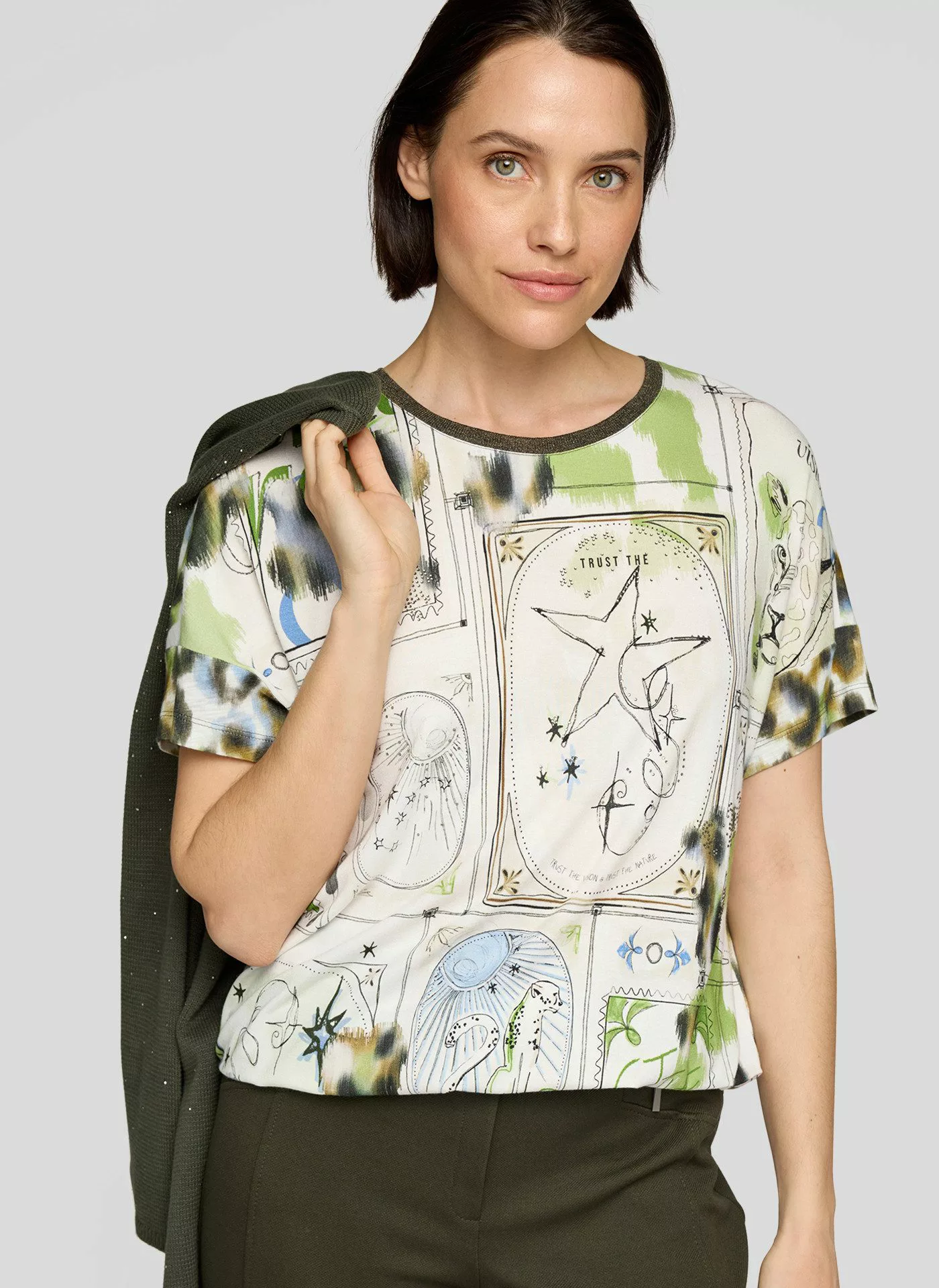 Rabe Kurzarmshirt im Animal-Look günstig online kaufen