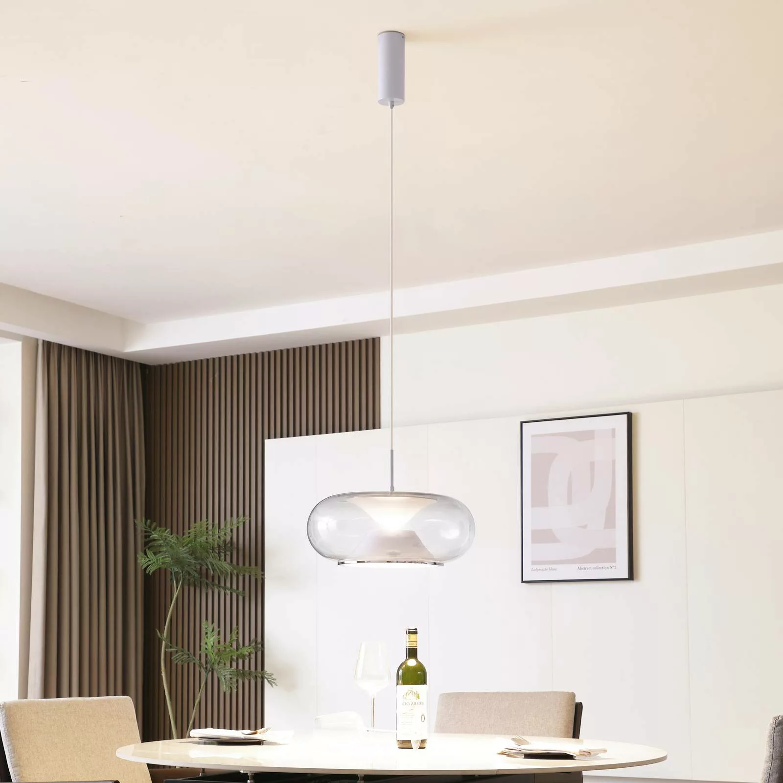 Lucande Orasa LED-Hängeleuchte, Glas, weiß/klar, Ø 43 cm günstig online kaufen