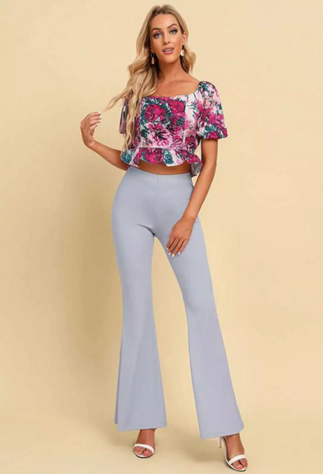 SEGUEN Loungepants Mode Solide Farbe Hosen Slim Fit Casual Hosen (Schlaghos günstig online kaufen