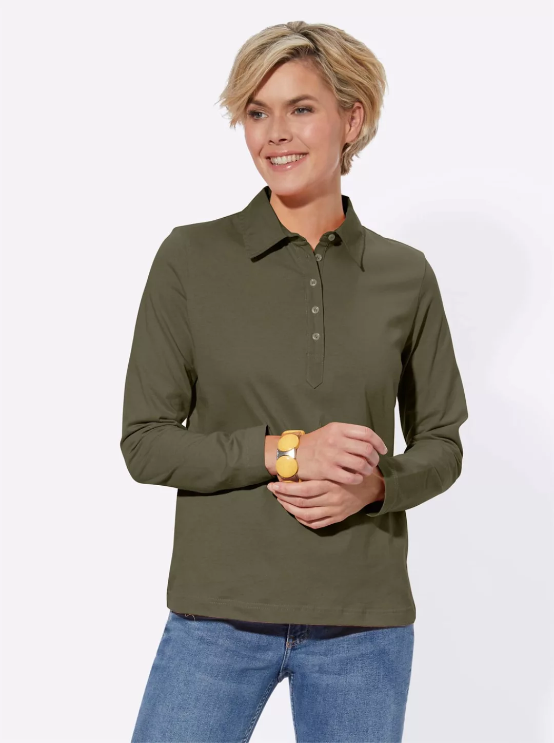 Casual Looks Langarm-Poloshirt "Poloshirt" günstig online kaufen