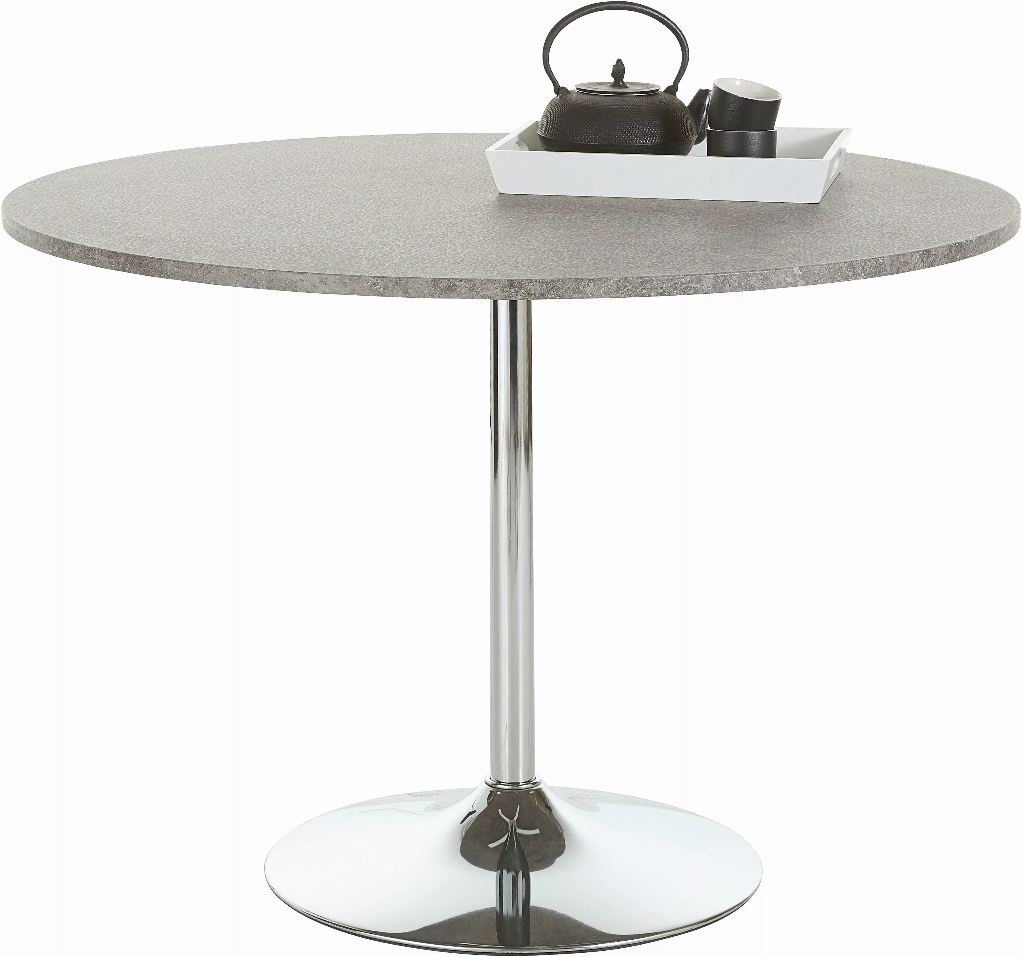 INOSIGN Esstisch "Trompet", rund, Ø110 cm, Tischplatte weiß Hochglanz, Trom günstig online kaufen