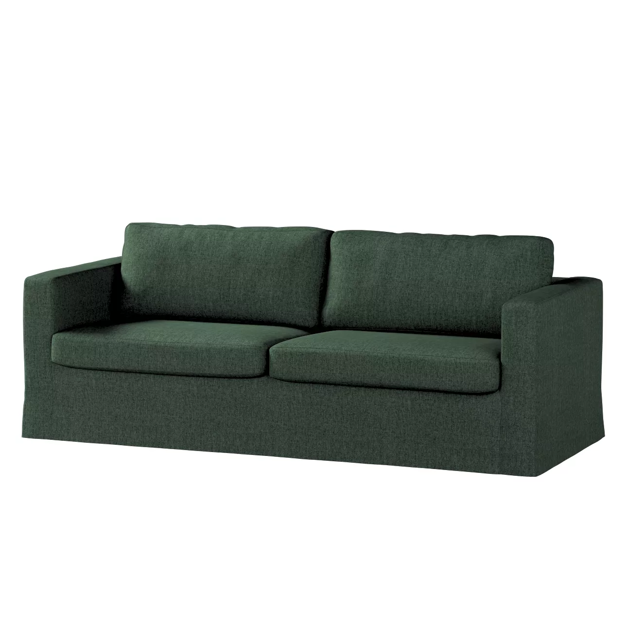 Bezug für Karlstad 3-Sitzer Sofa nicht ausklappbar, lang, dunkelgrün, Bezug günstig online kaufen