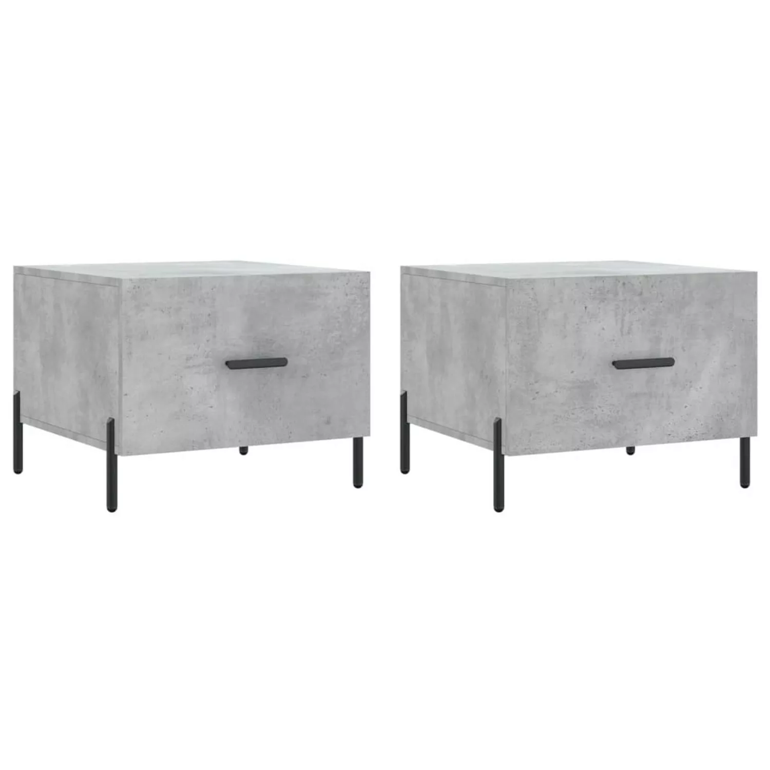 vidaXL Couchtische 2 Stk. Betongrau 50x50x40 cm Holzwerkstoff Modell 2 günstig online kaufen